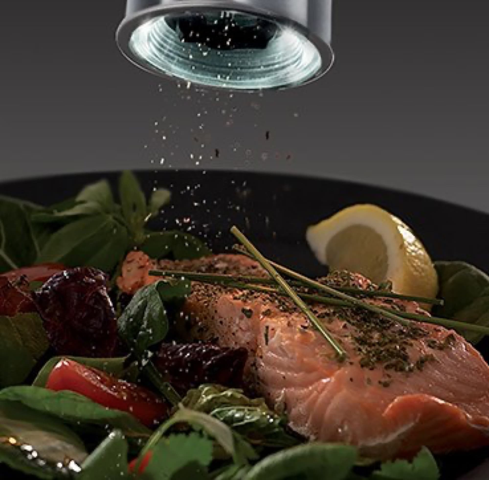 The light at the base lights up the food