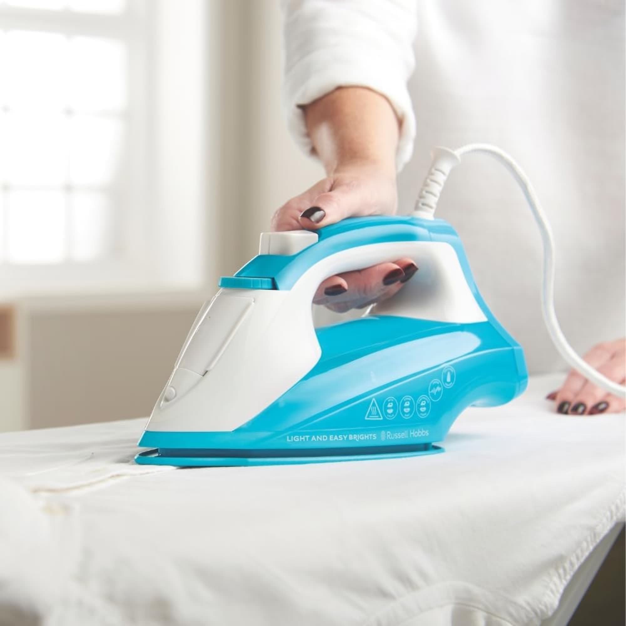 Ironing on the ironing board