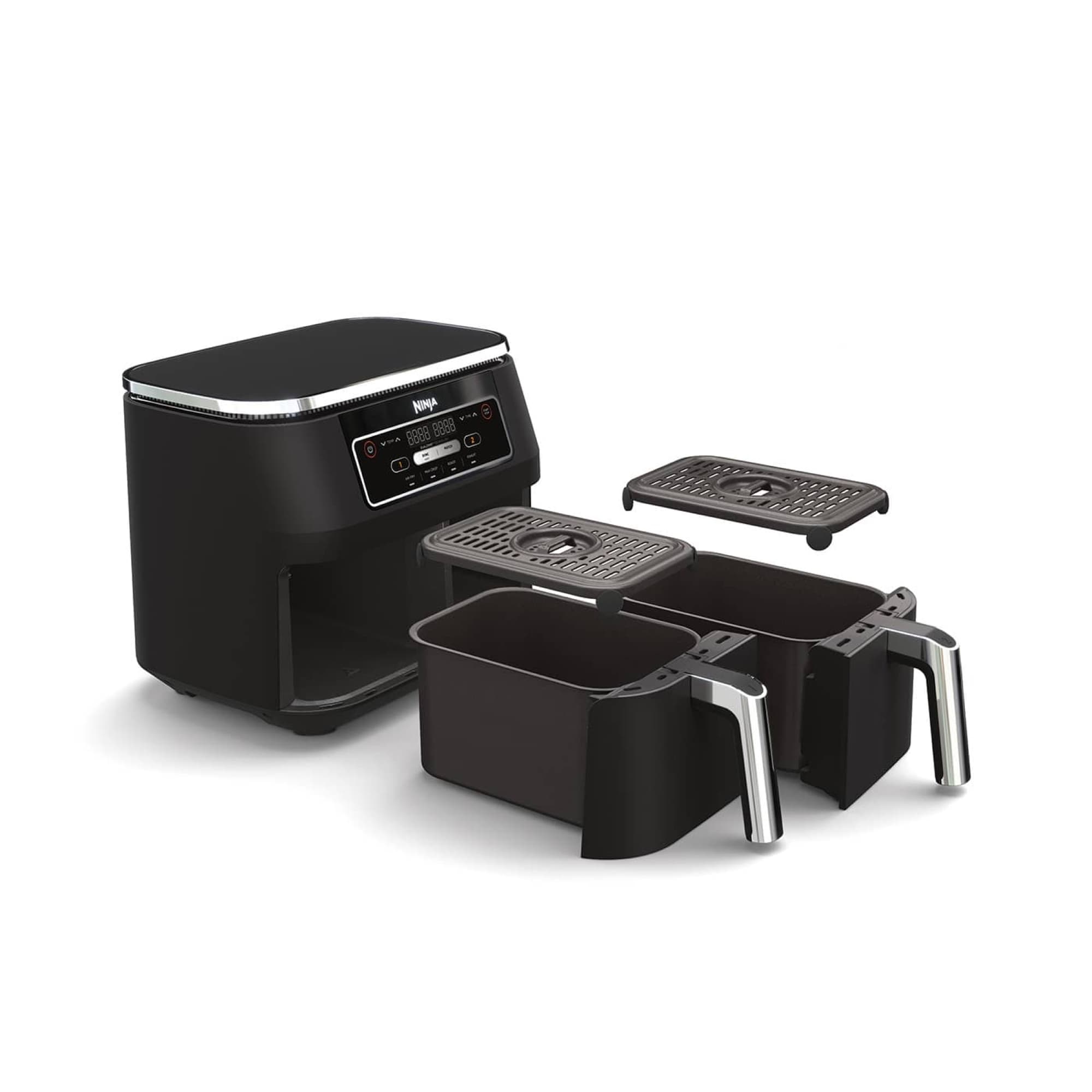 The air fryer with the two drawers and crisper plates beside it