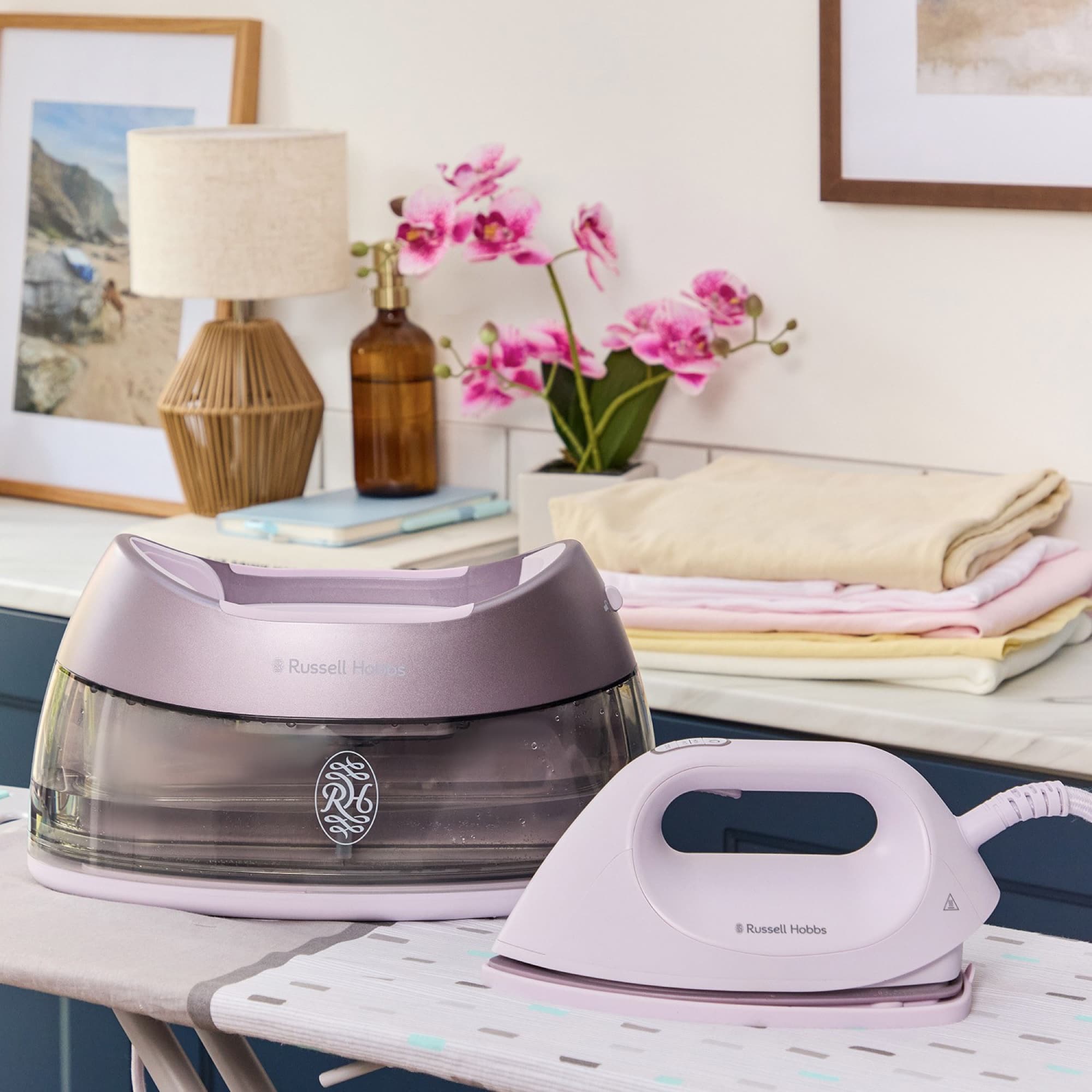 The steam generator on the ironing board