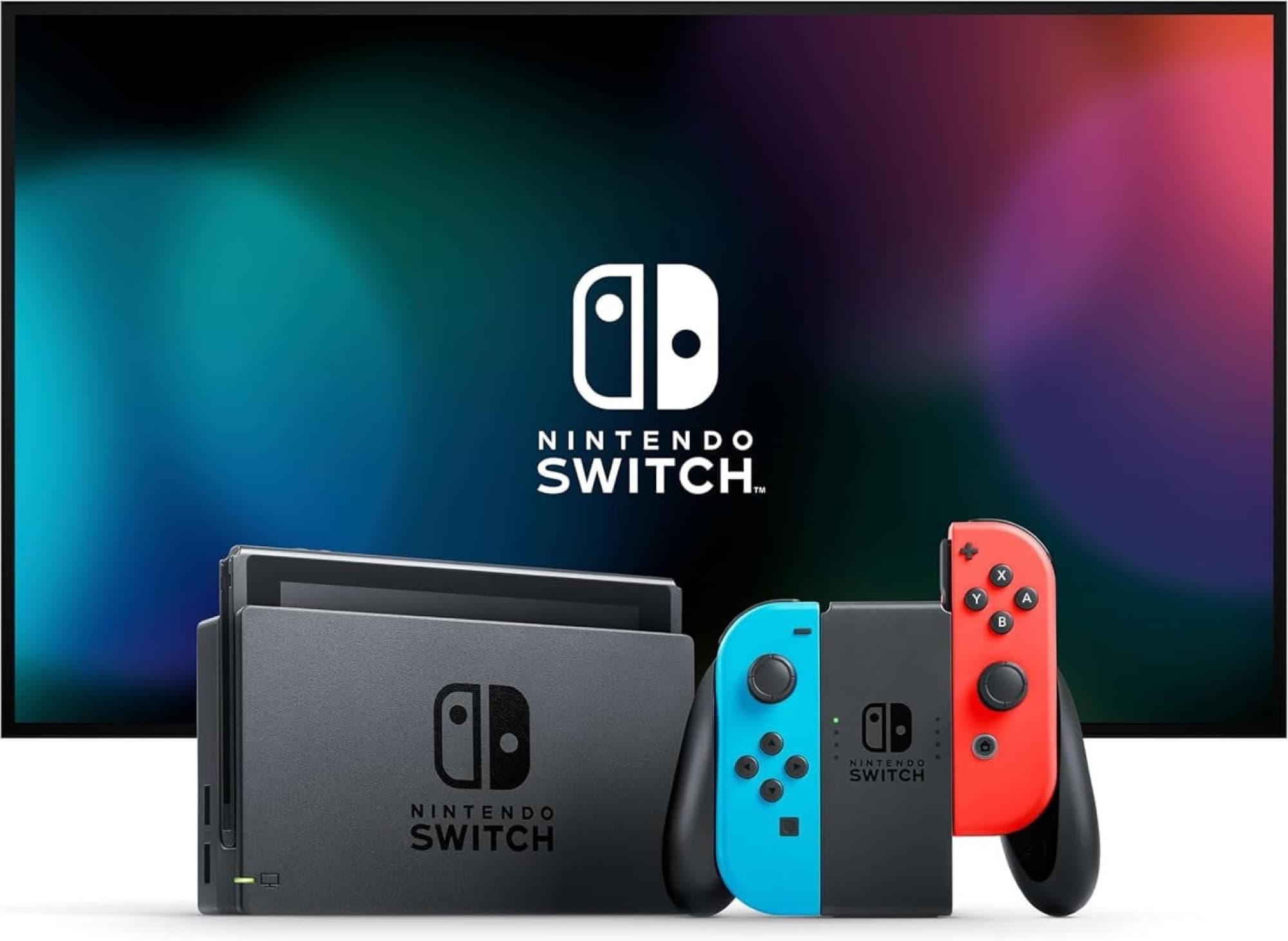 Nintendo Switch in the dock at the TV