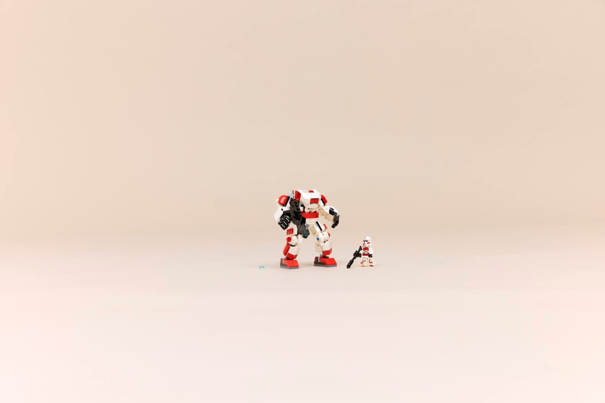 The clone shock trooper mech being built and played with