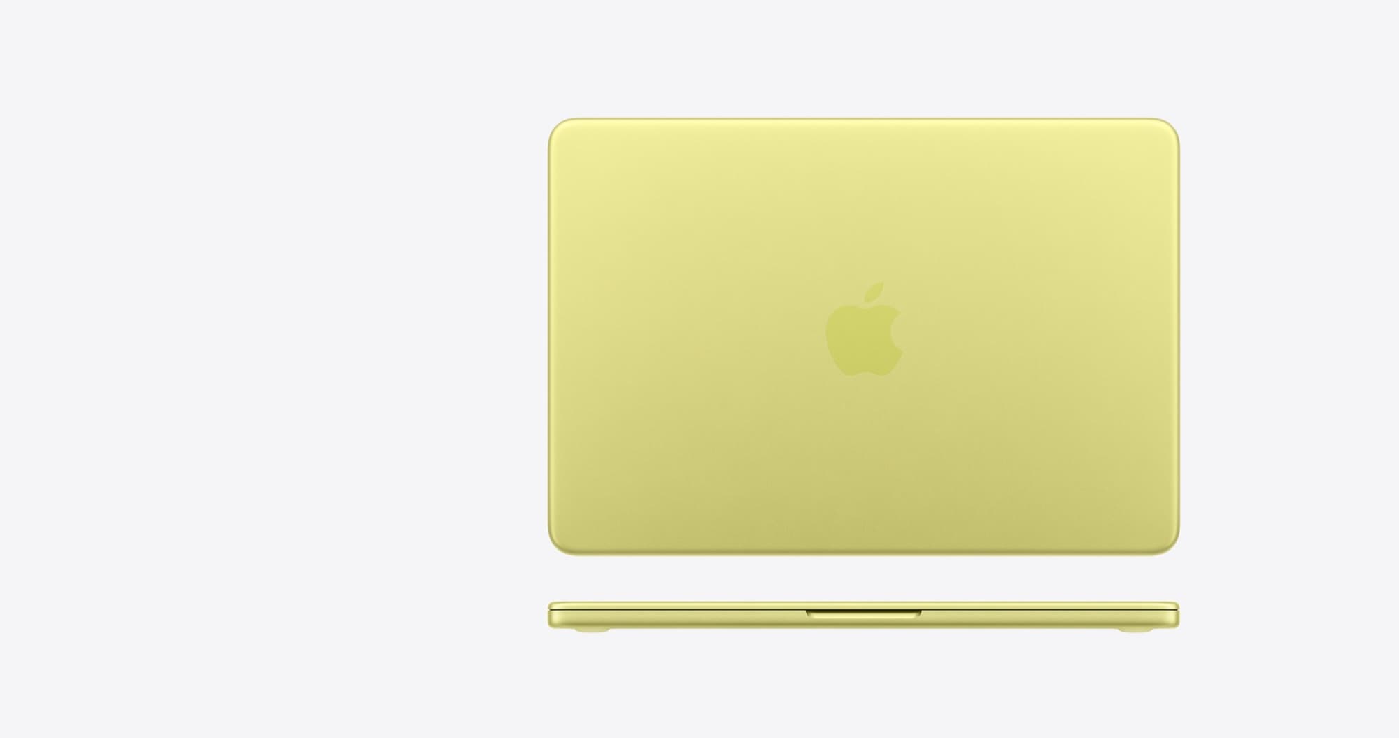 The lid of MacBook Neo in citrus