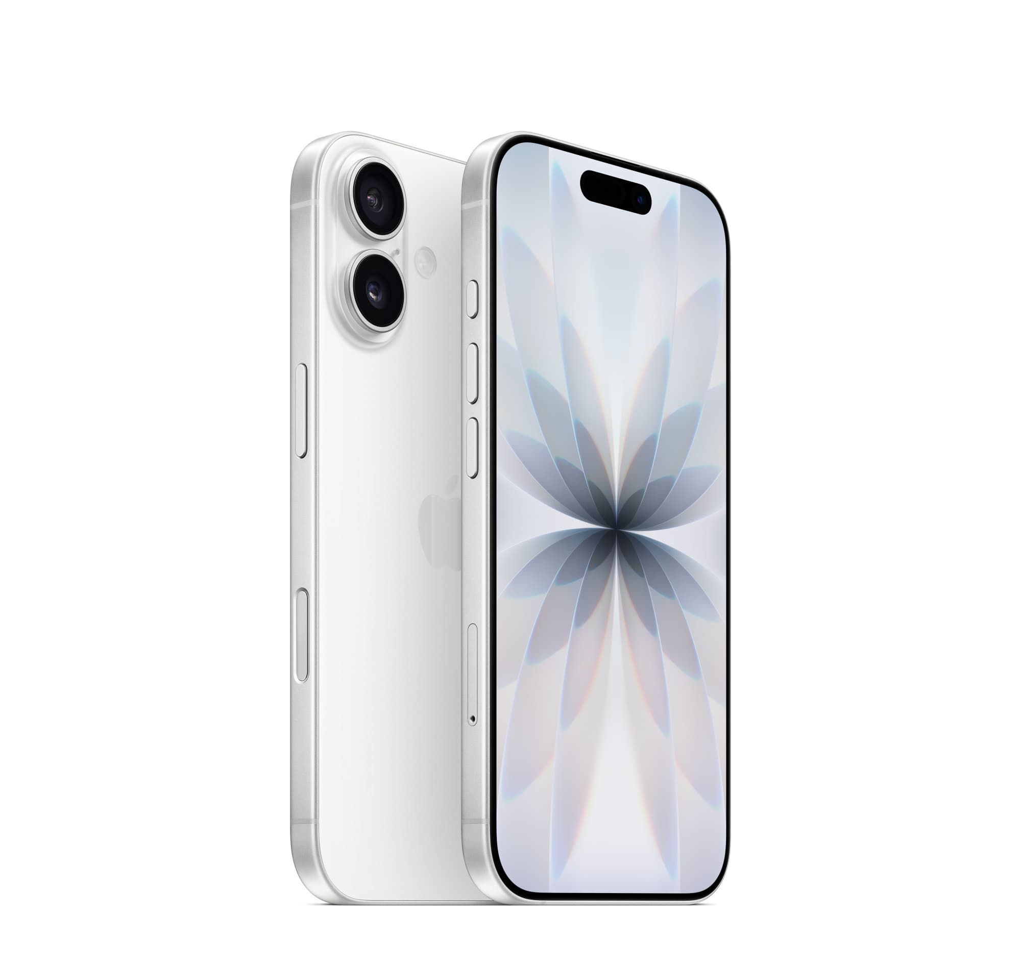 iPhone 17 in white, front and back