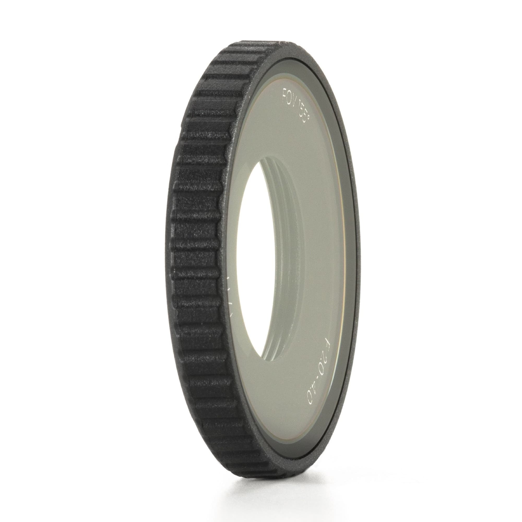 The lens cover from the side at an angle