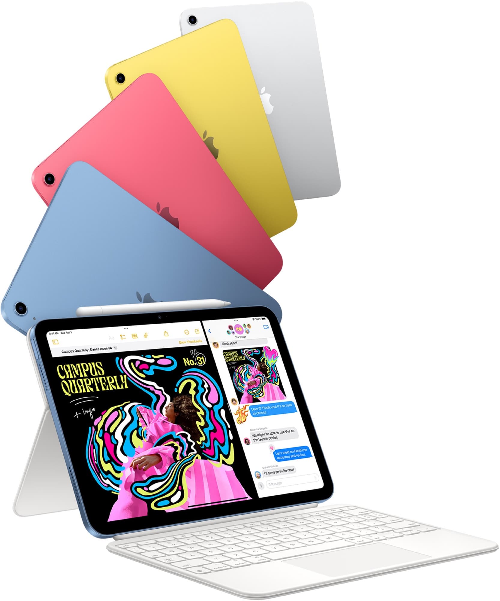 iPad with keyboard and pencil