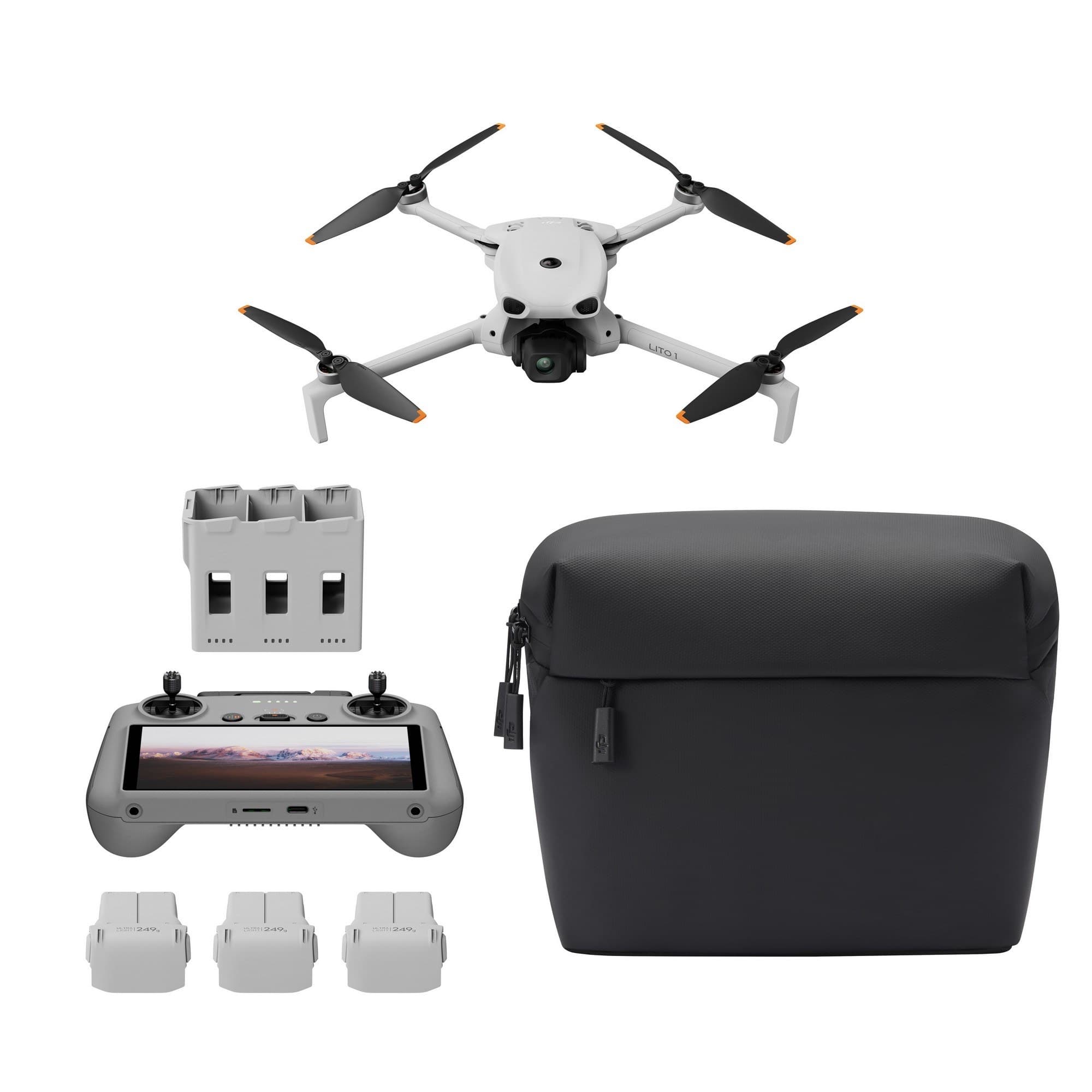 DJI Lito X1 Fly More Combo with DJI RC 2, batteries, charging hub and bag