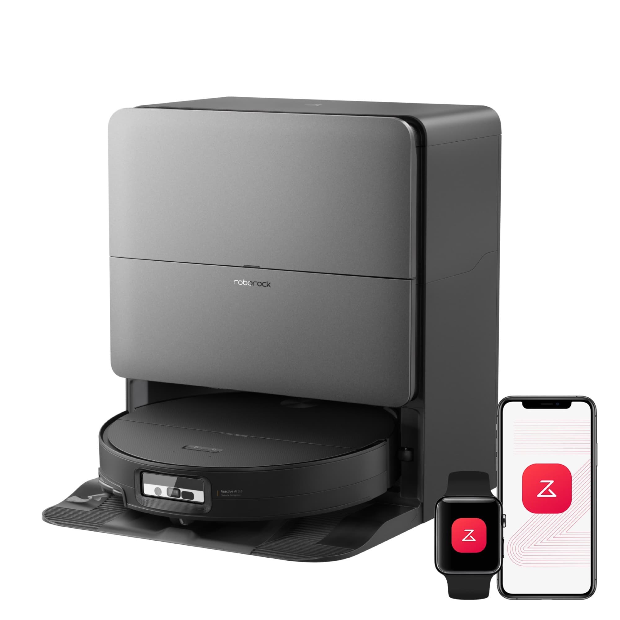 Roborock Saros 20 Sonic in black with dock