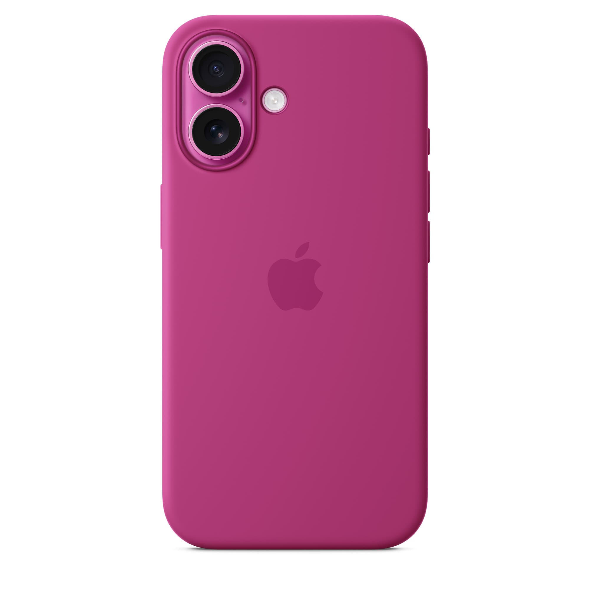 Silicone Case with MagSafe for iPhone 16 in fuchsia