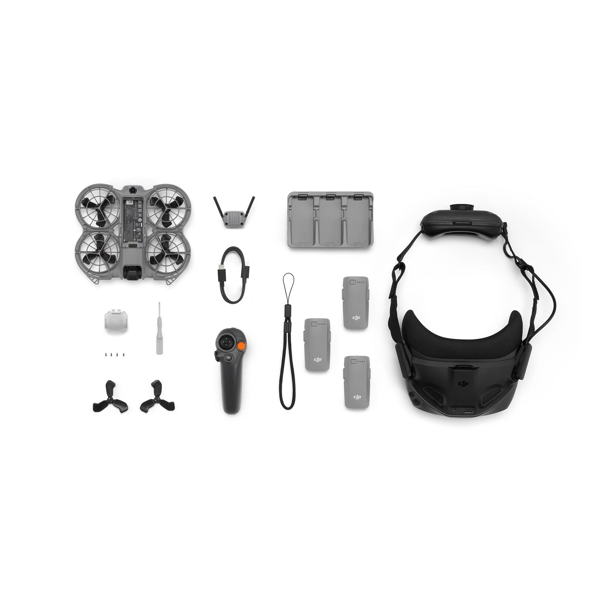 Contents of Motion Fly More with goggles and RC Motion 3