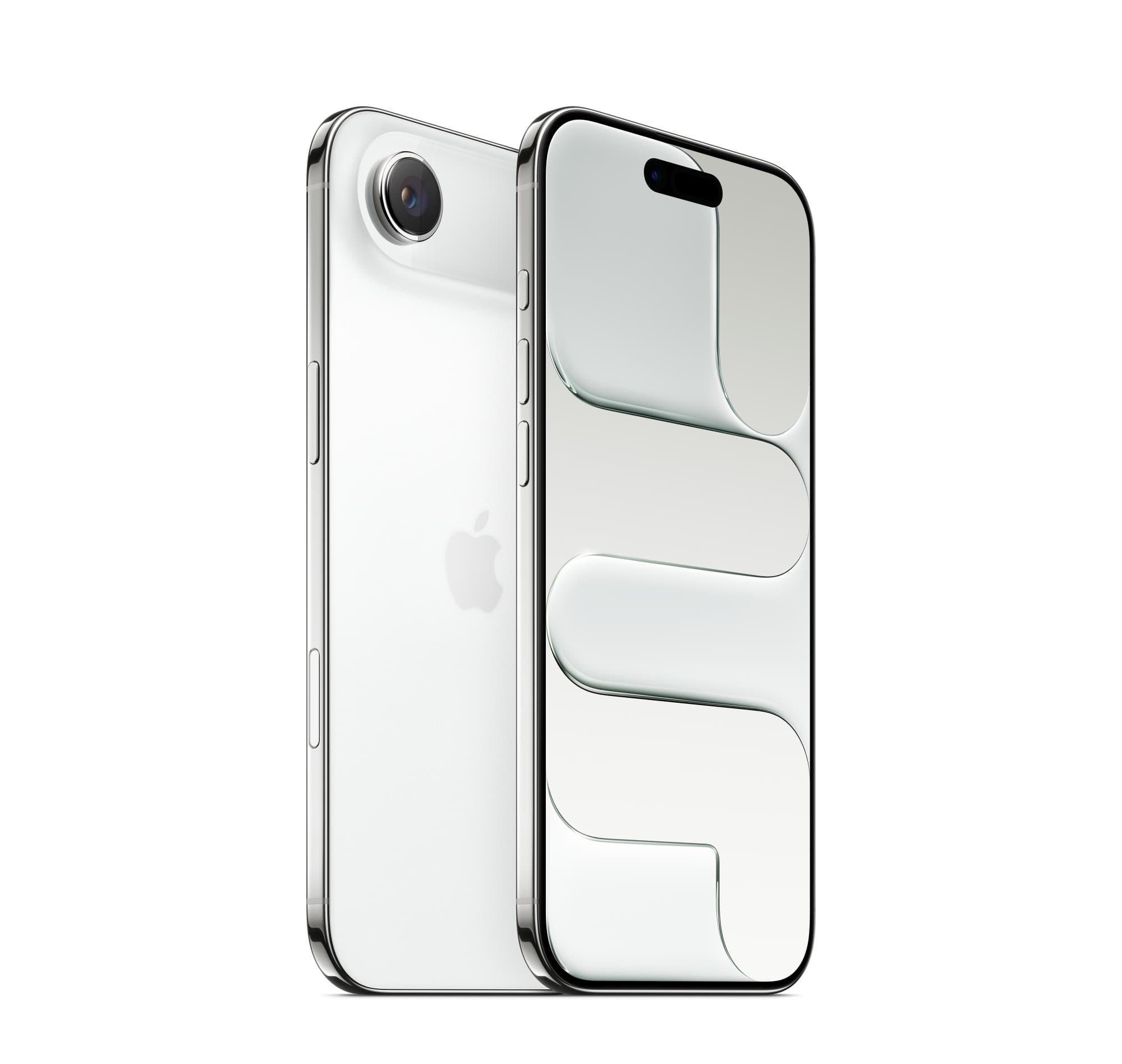 iPhone Air in cloud white, front and back
