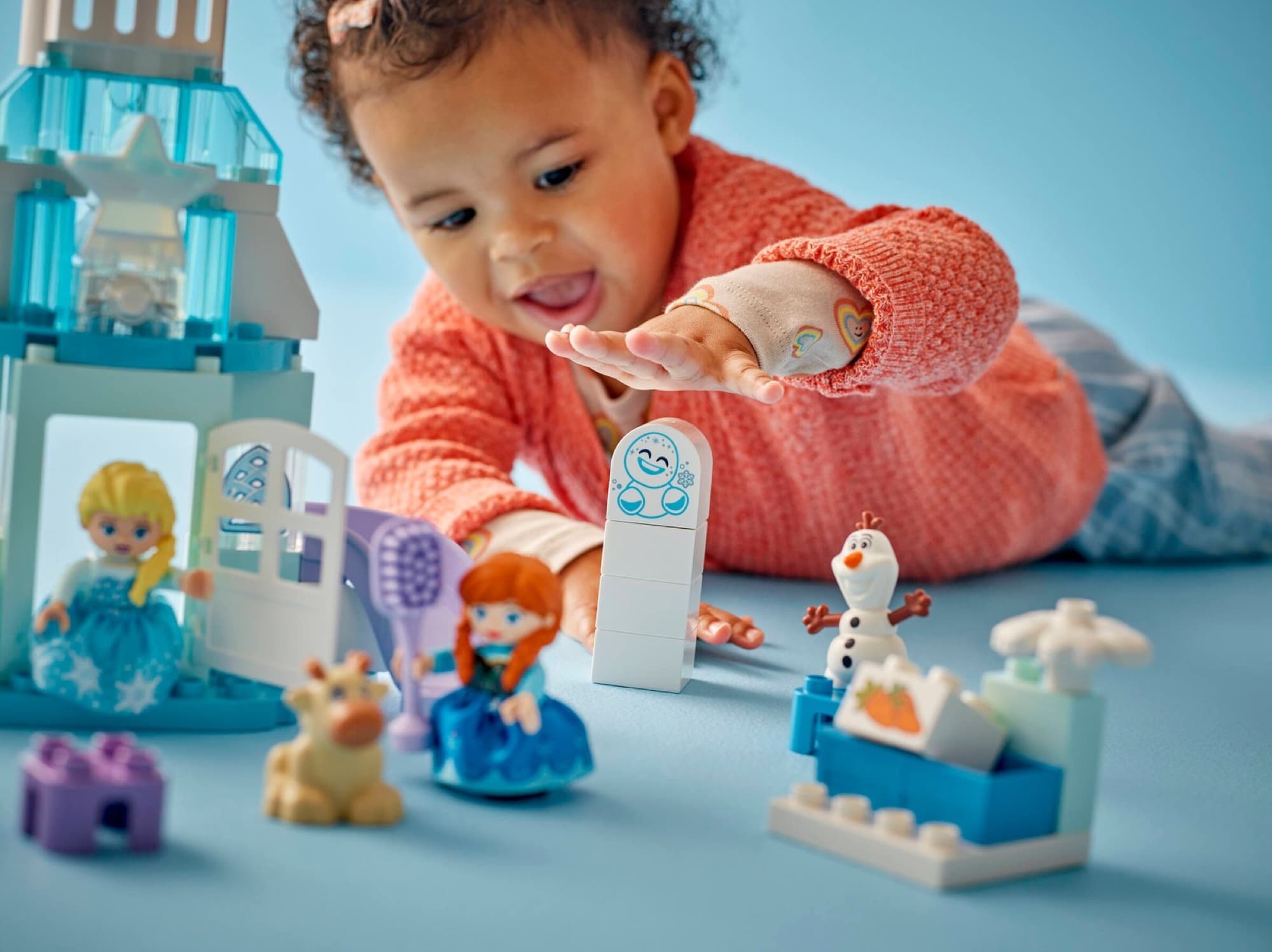 DUPLO Frozen castle being built and played with