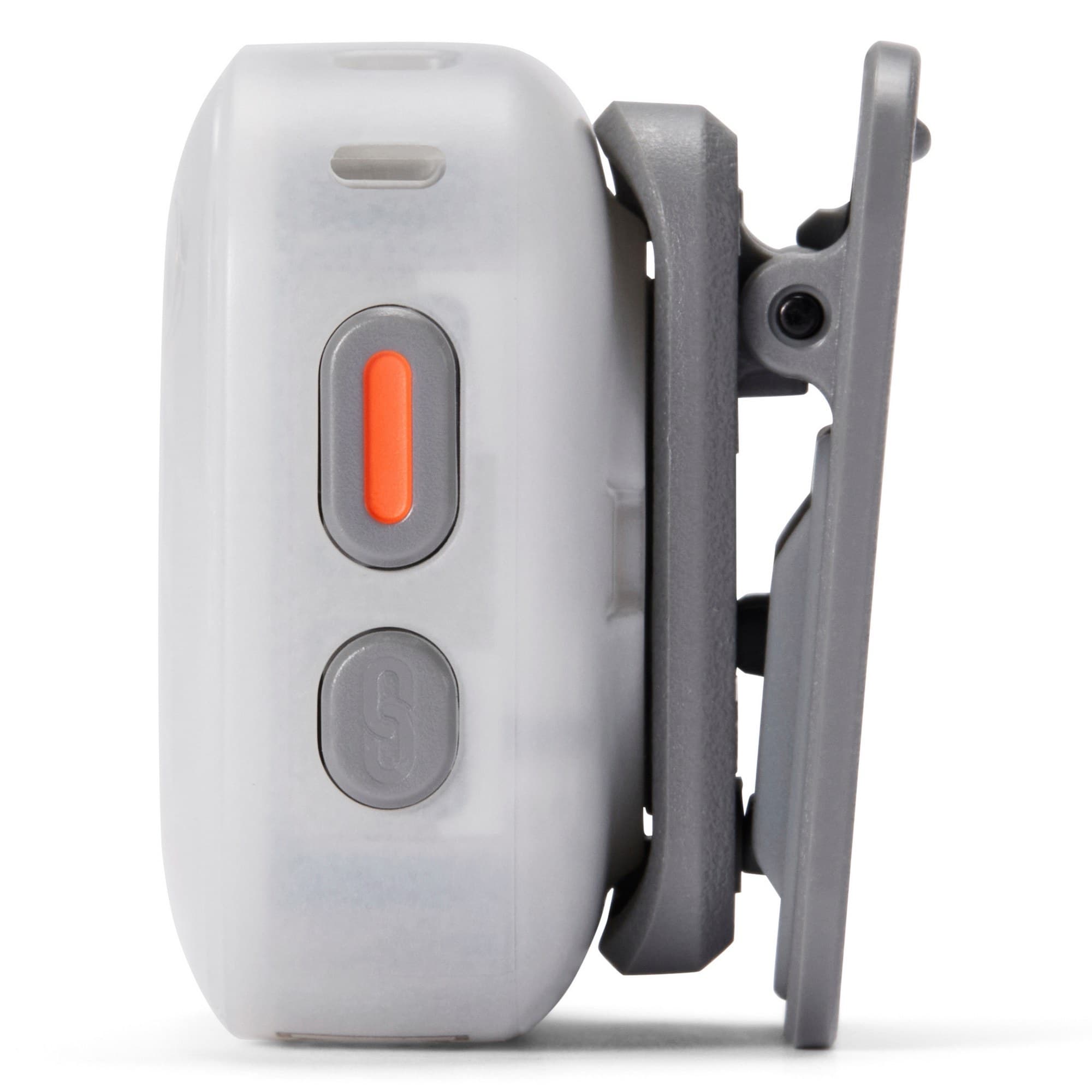 The transmitter from the side with clip