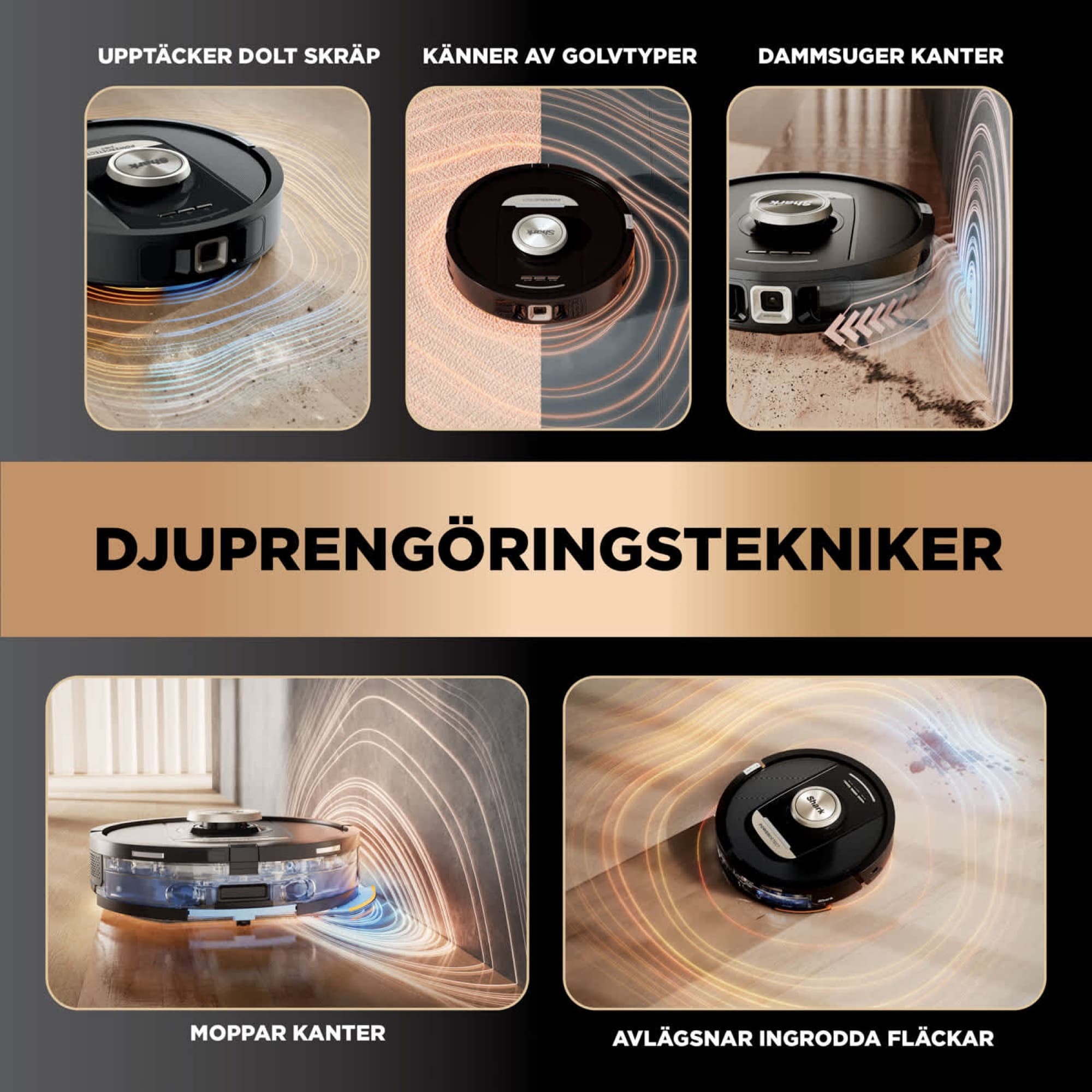 Sensors for hidden dirt, floor types and edges