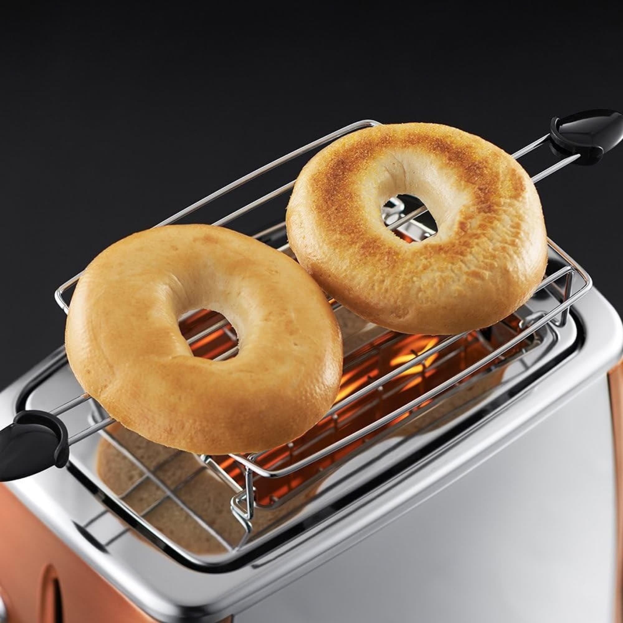 Bagels on the warming rack