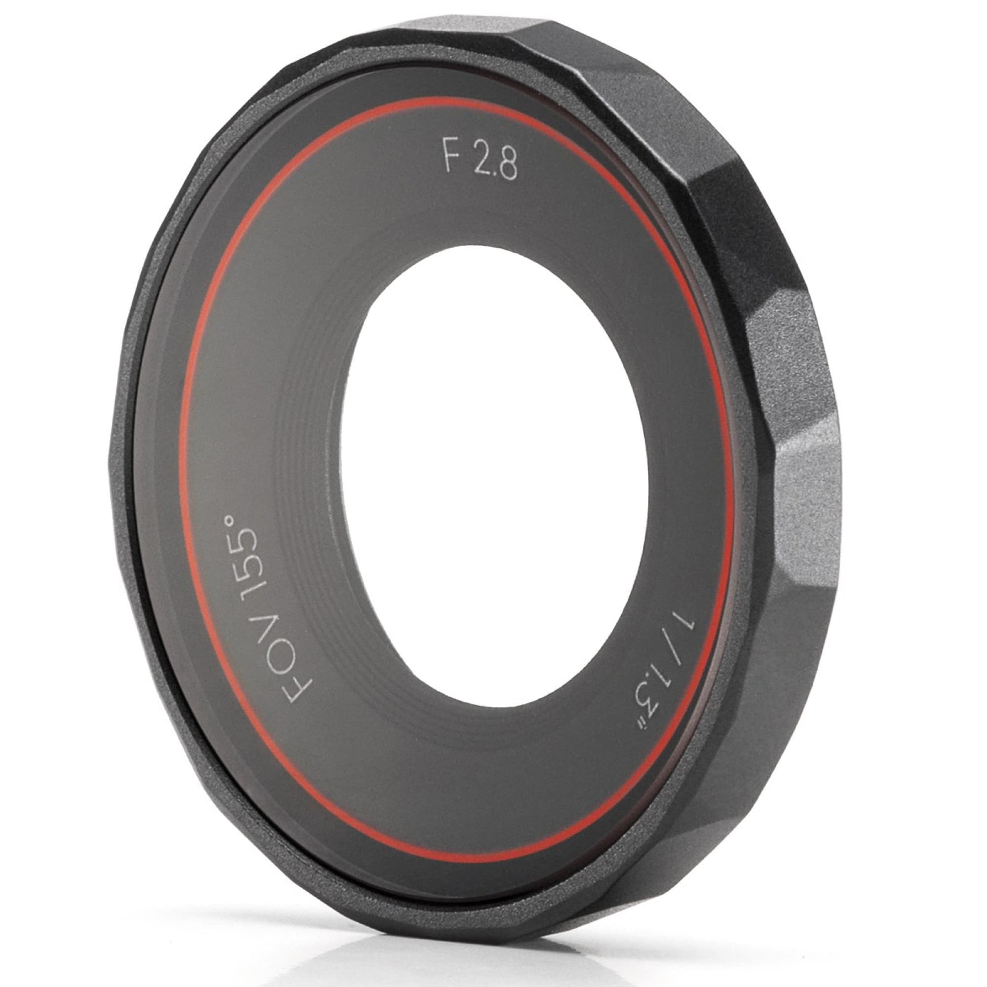 The lens cover from the front at an angle