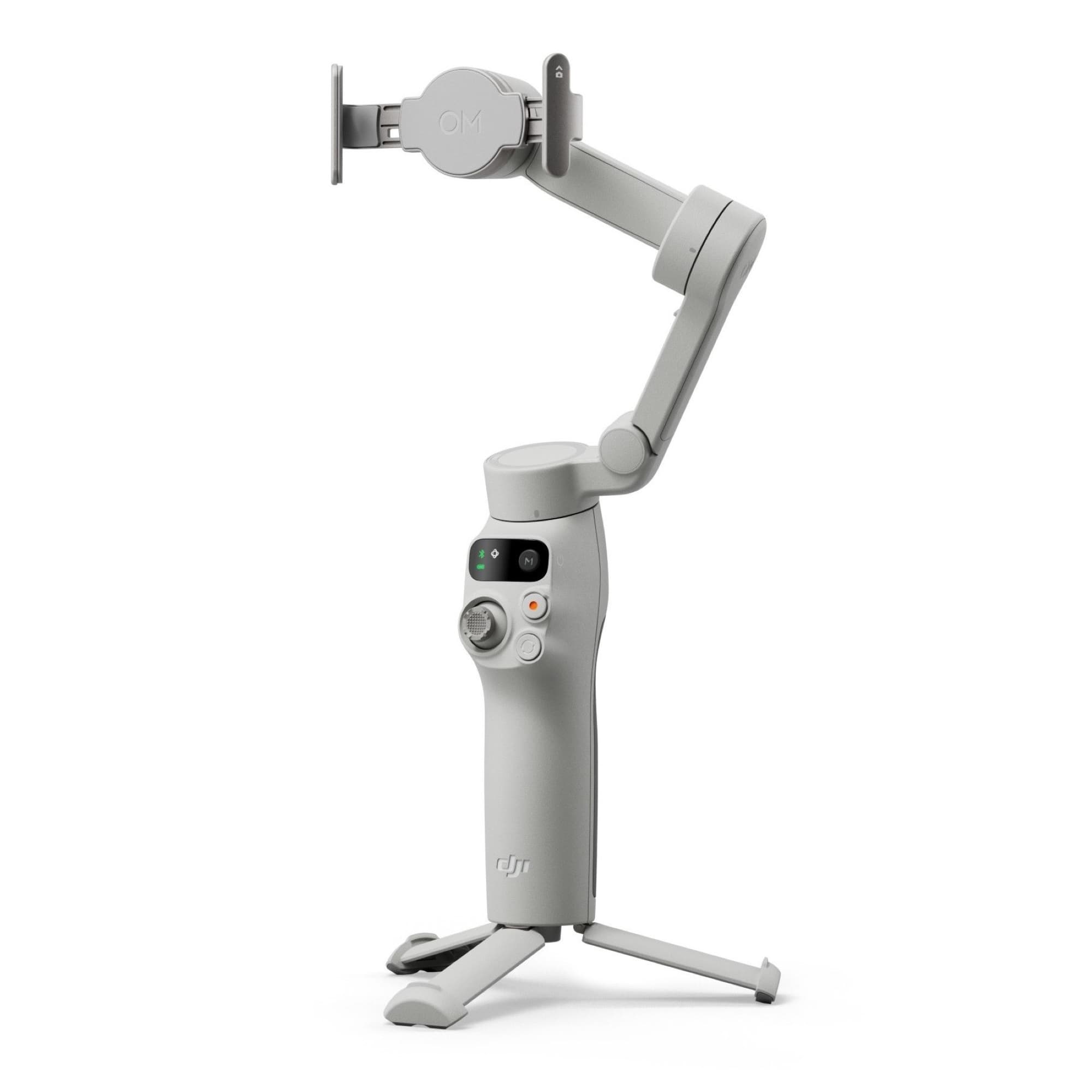 Osmo Mobile 7 on its built-in tripod