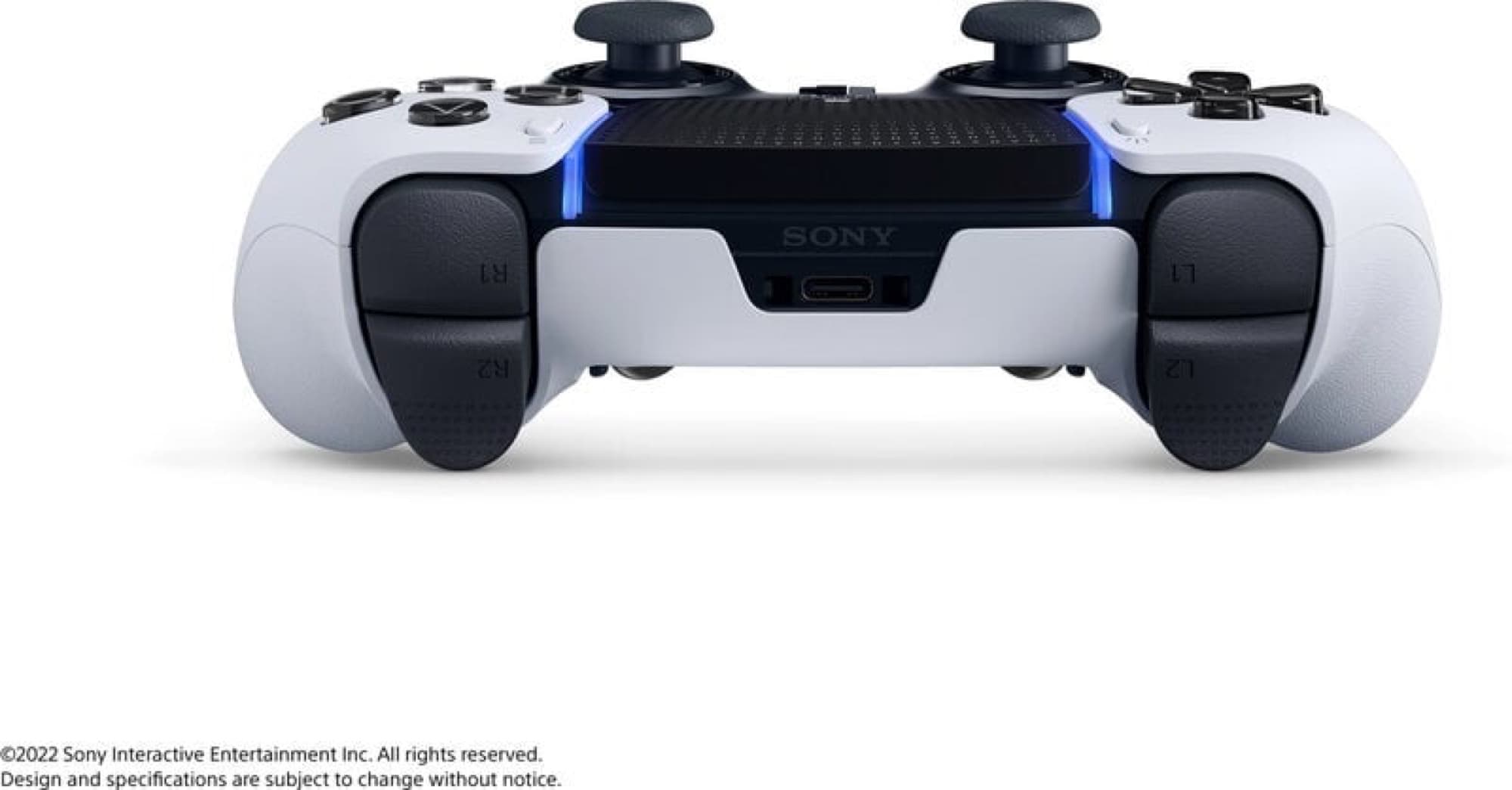 White DualSense Edge from behind