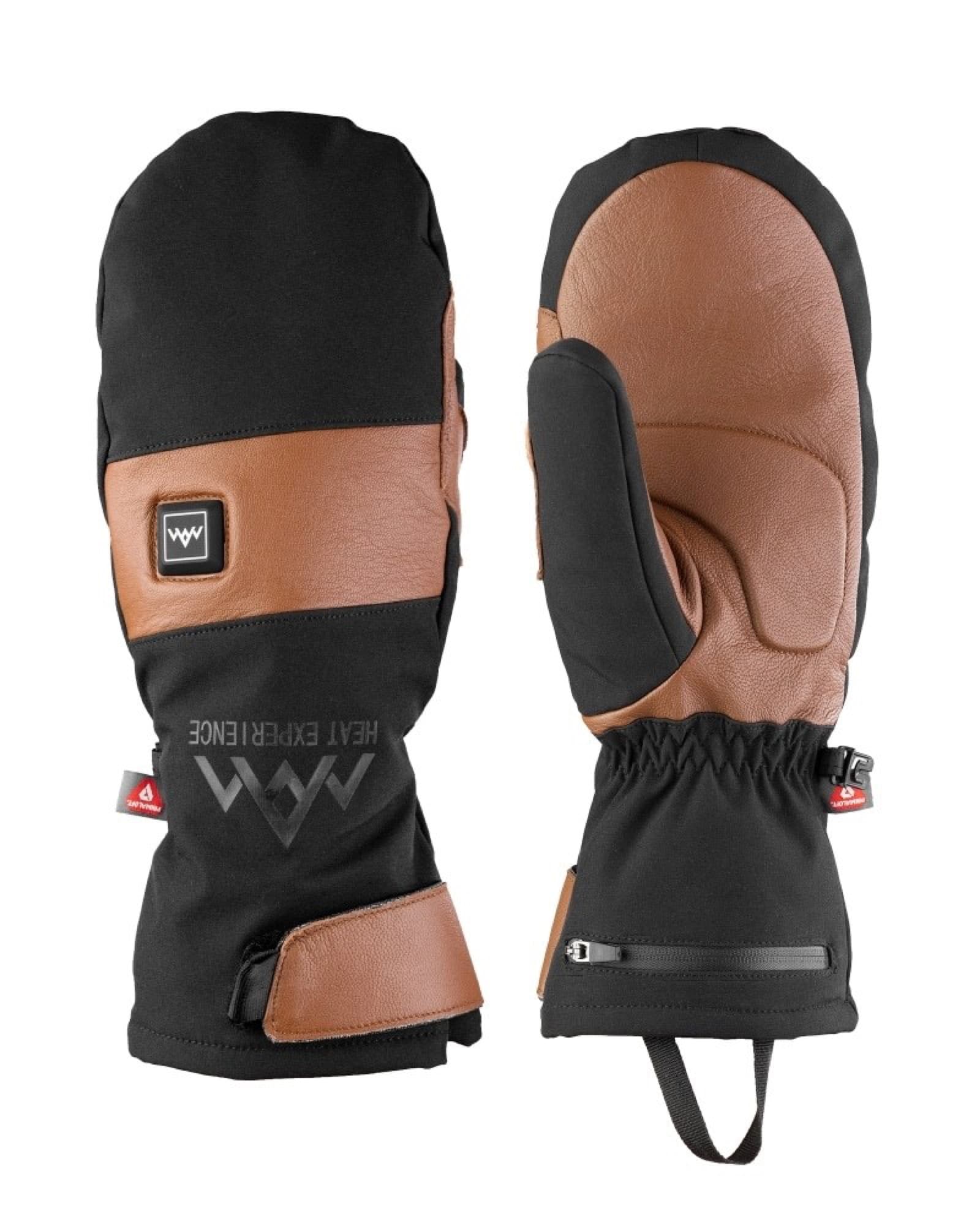 A pair of heated mittens