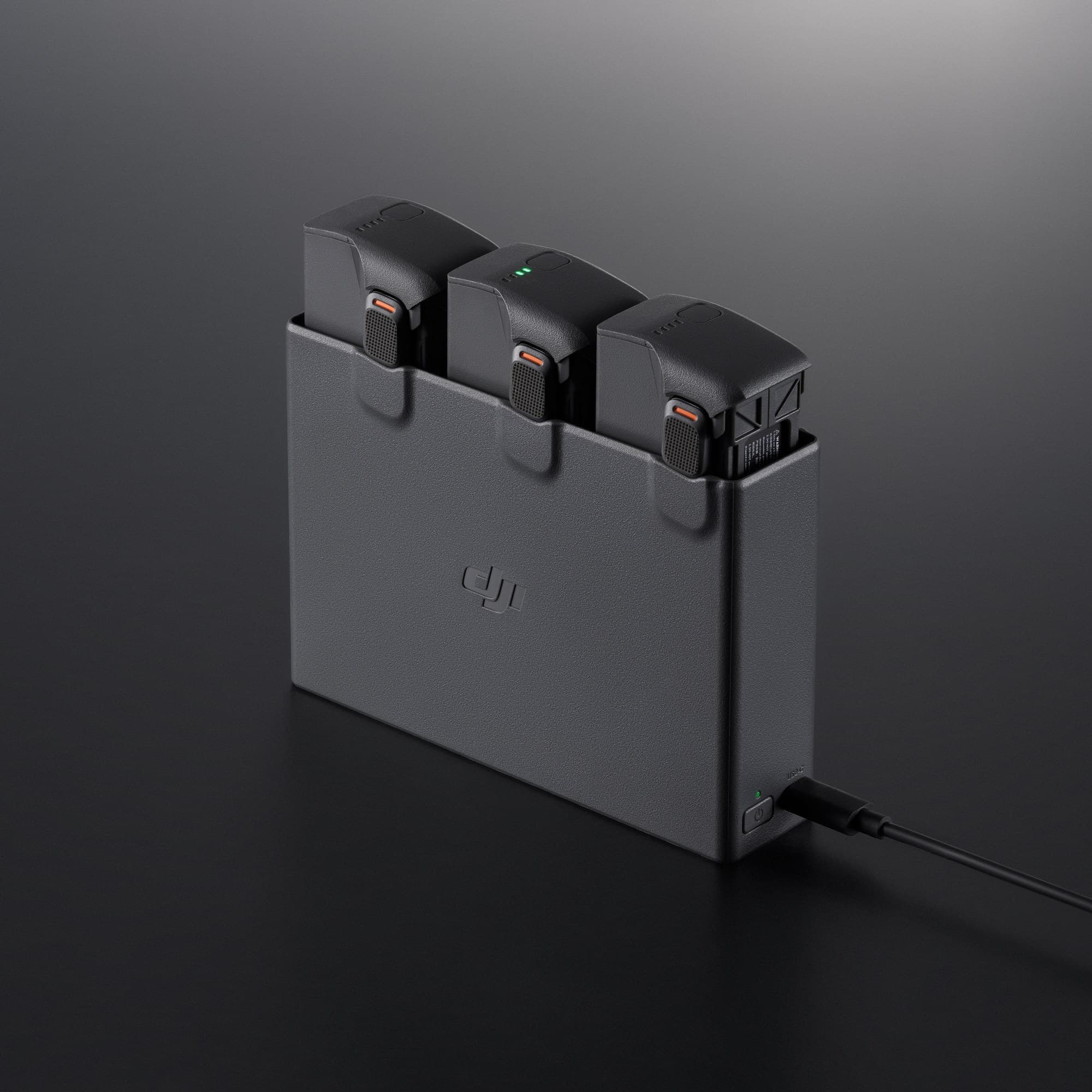 The charging hub with three batteries