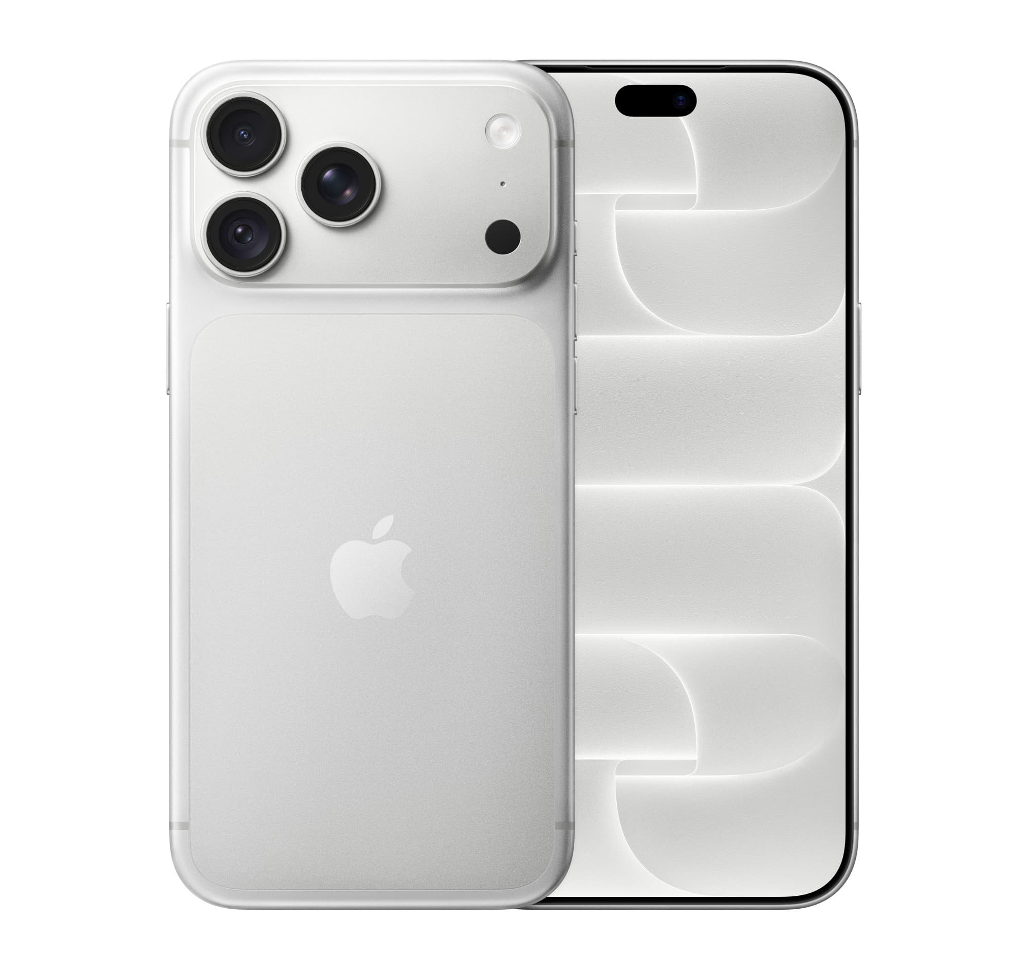 iPhone 18 Pro Max in silver, front and back