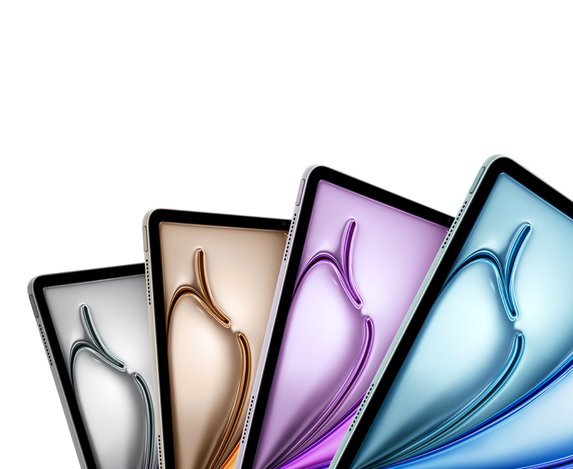 iPad Air in four colours, fanned out