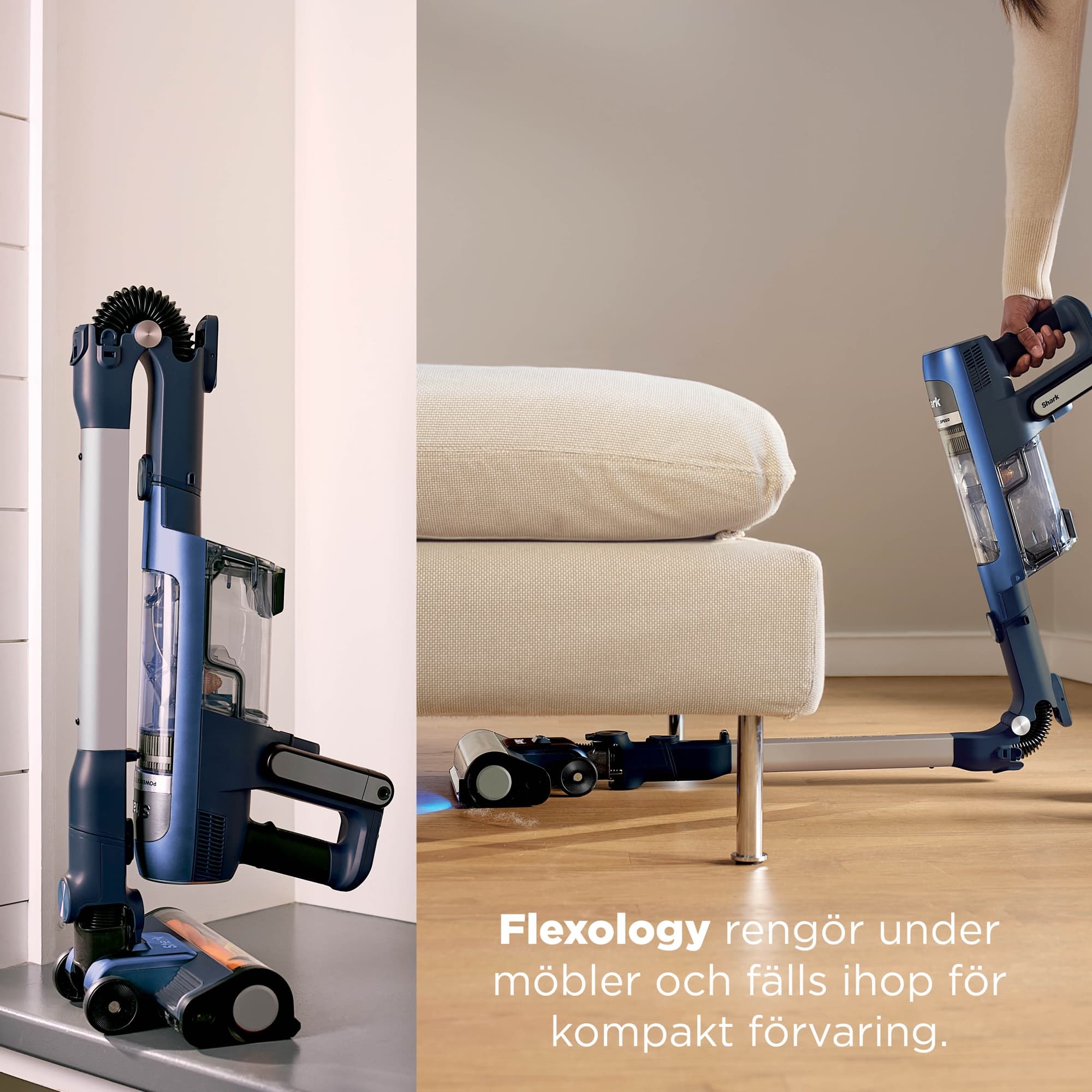 The Flexology wand under the sofa and folded
