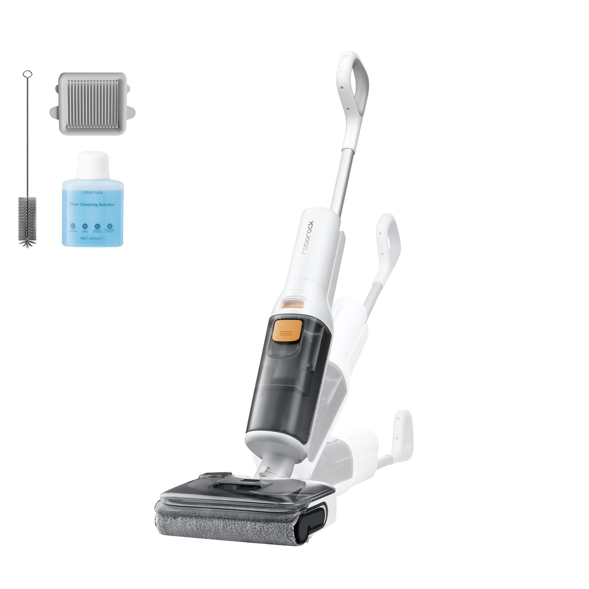 Roborock F25 GT with filter, cleaning brush and cleaning solution