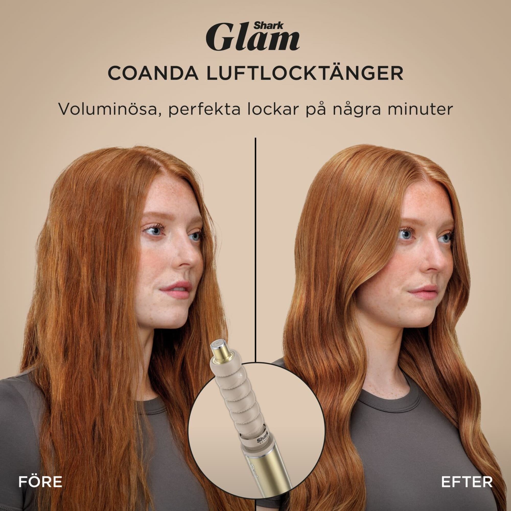 The Coanda curlers before and after