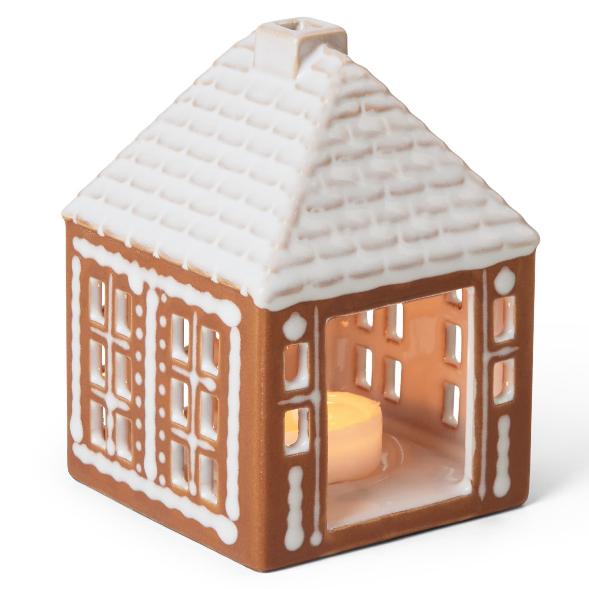 Lit Gingerbread candle house