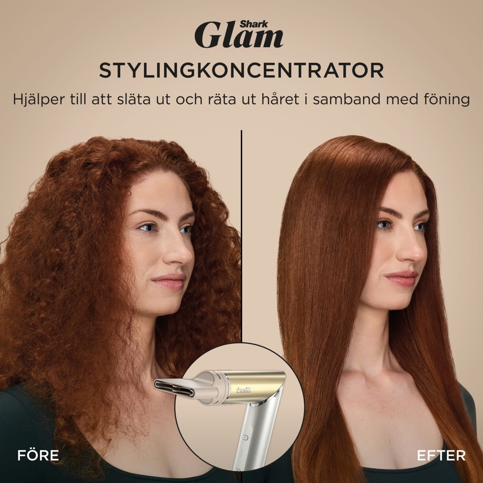 The styling concentrator before and after