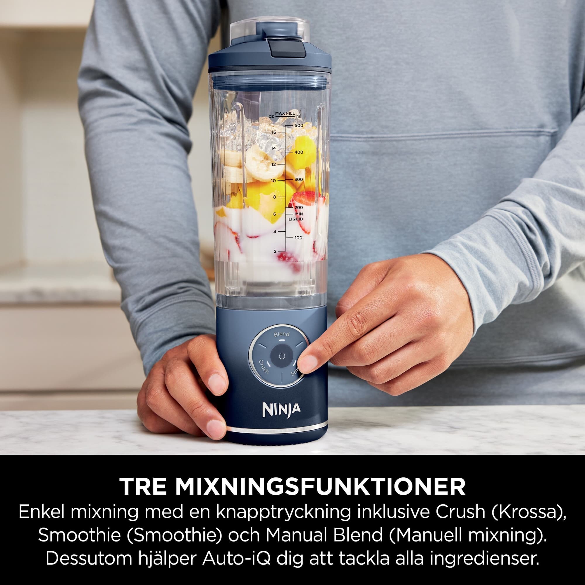 Three blend functions with one button