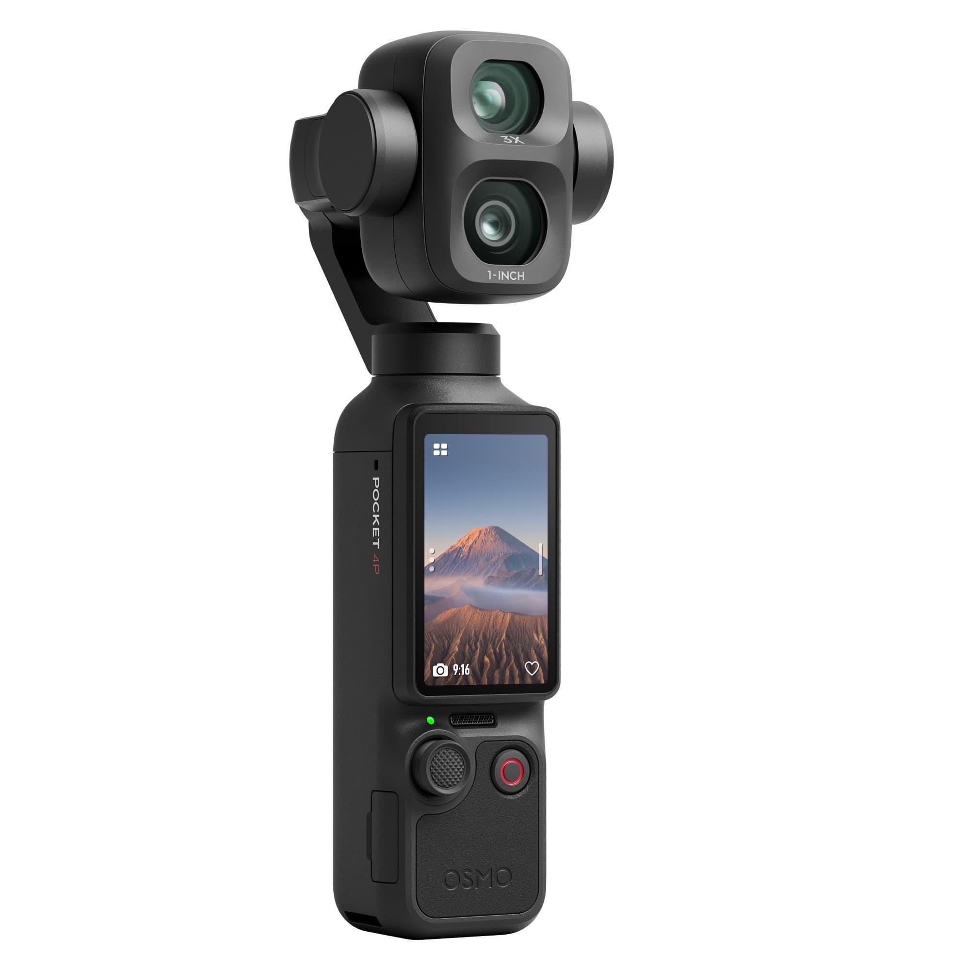 Osmo Pocket 4P from the front with two lenses