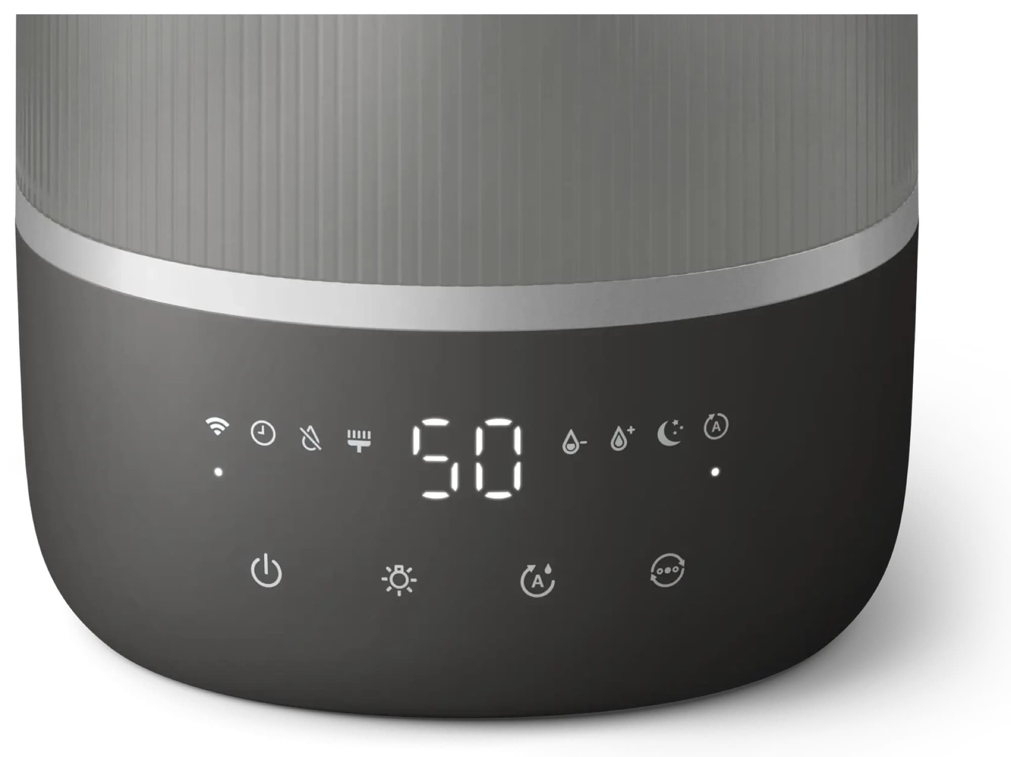 The touch panel showing the humidity in numbers