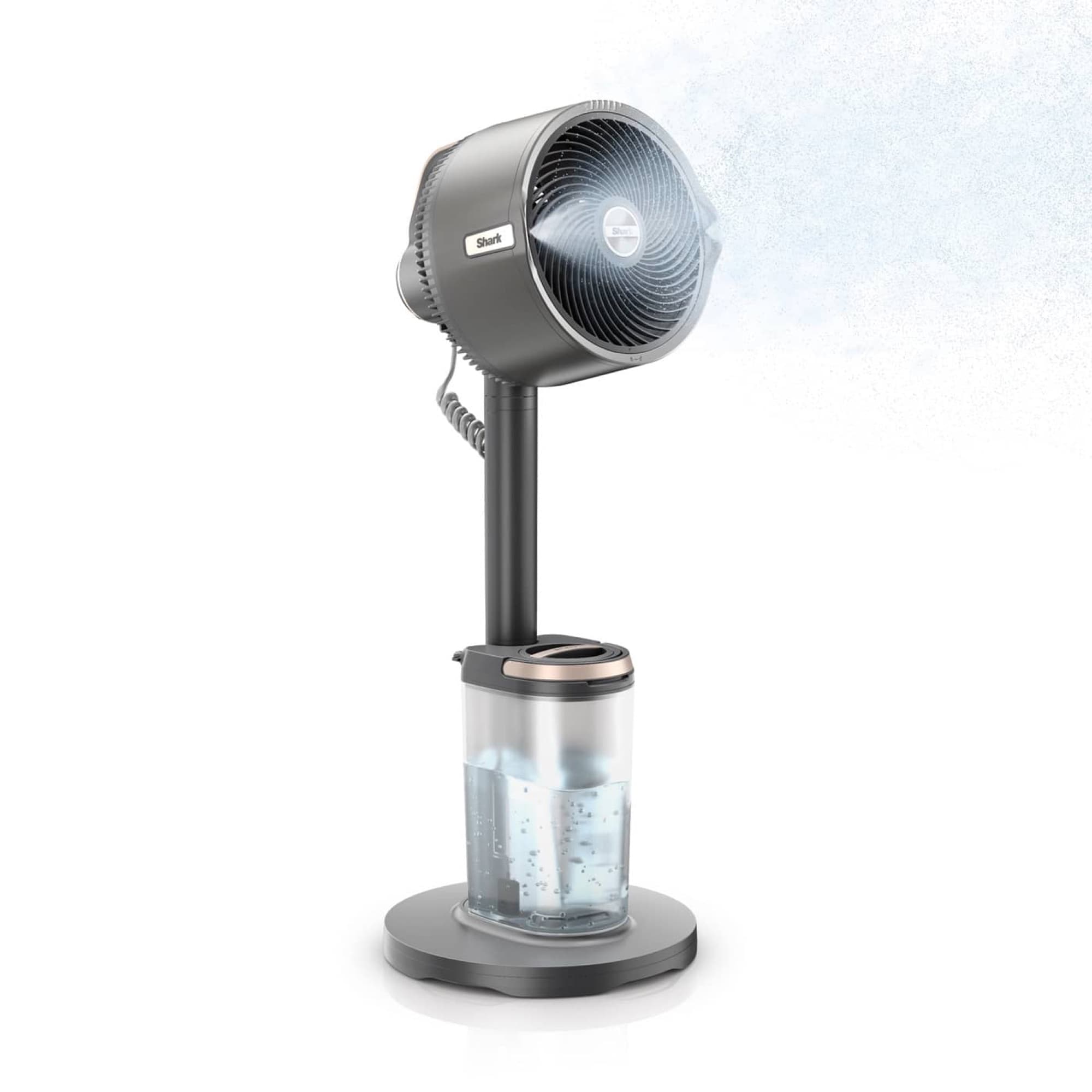 The mist spreading from the fan