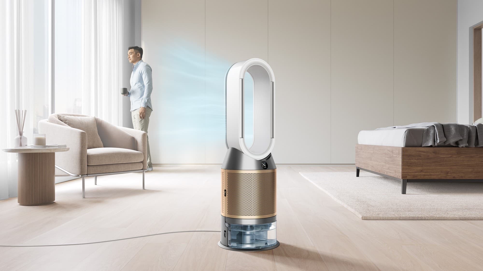 The purifier in the bedroom