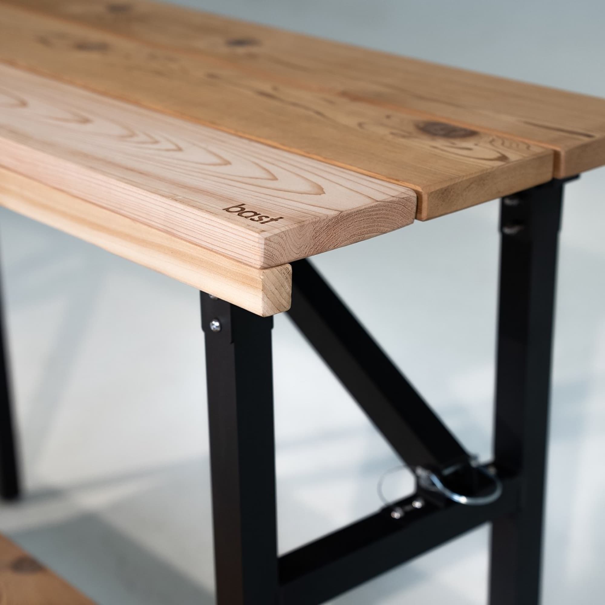 Close-up of seat and frame