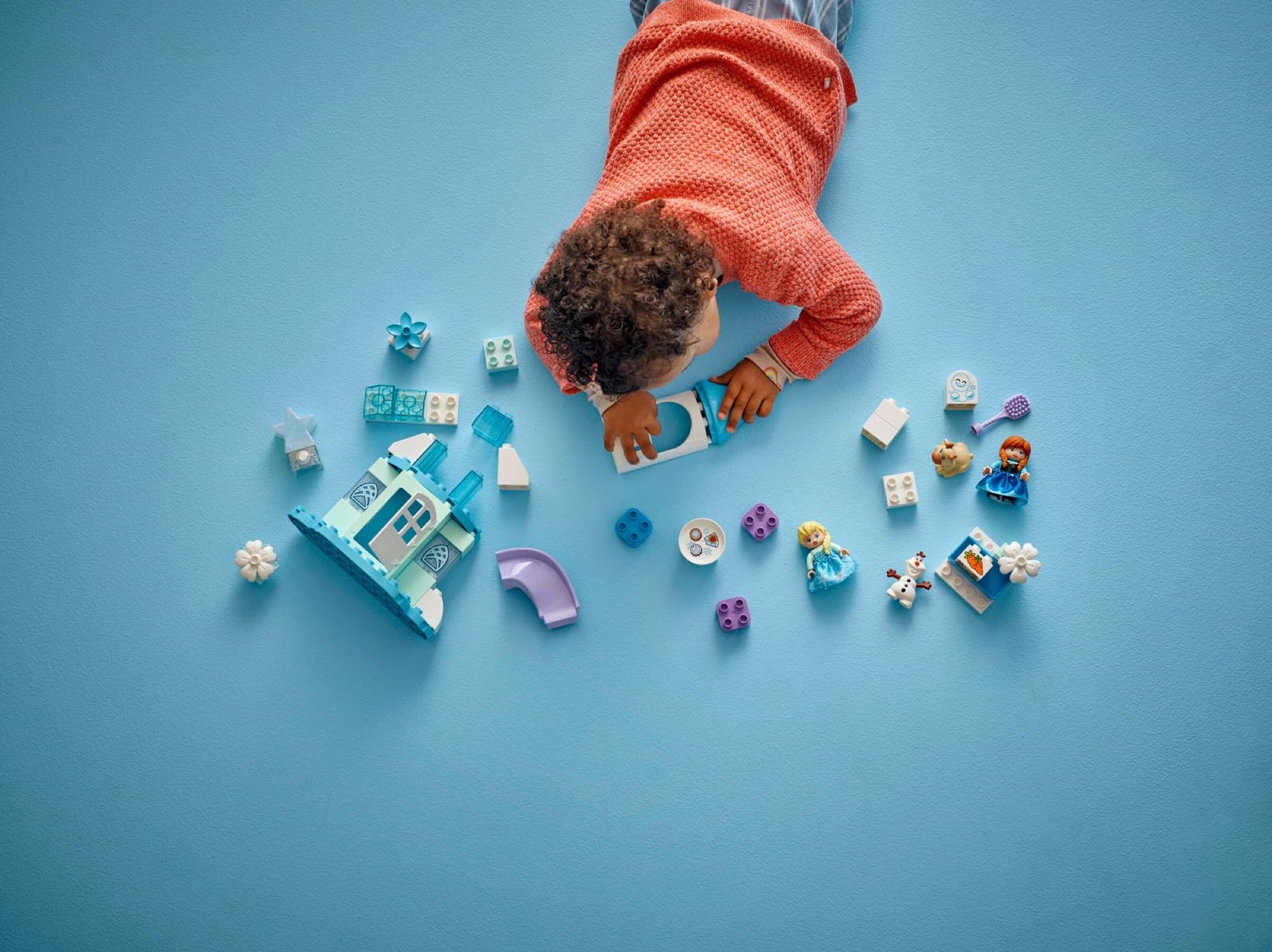 DUPLO Frozen castle being built and played with