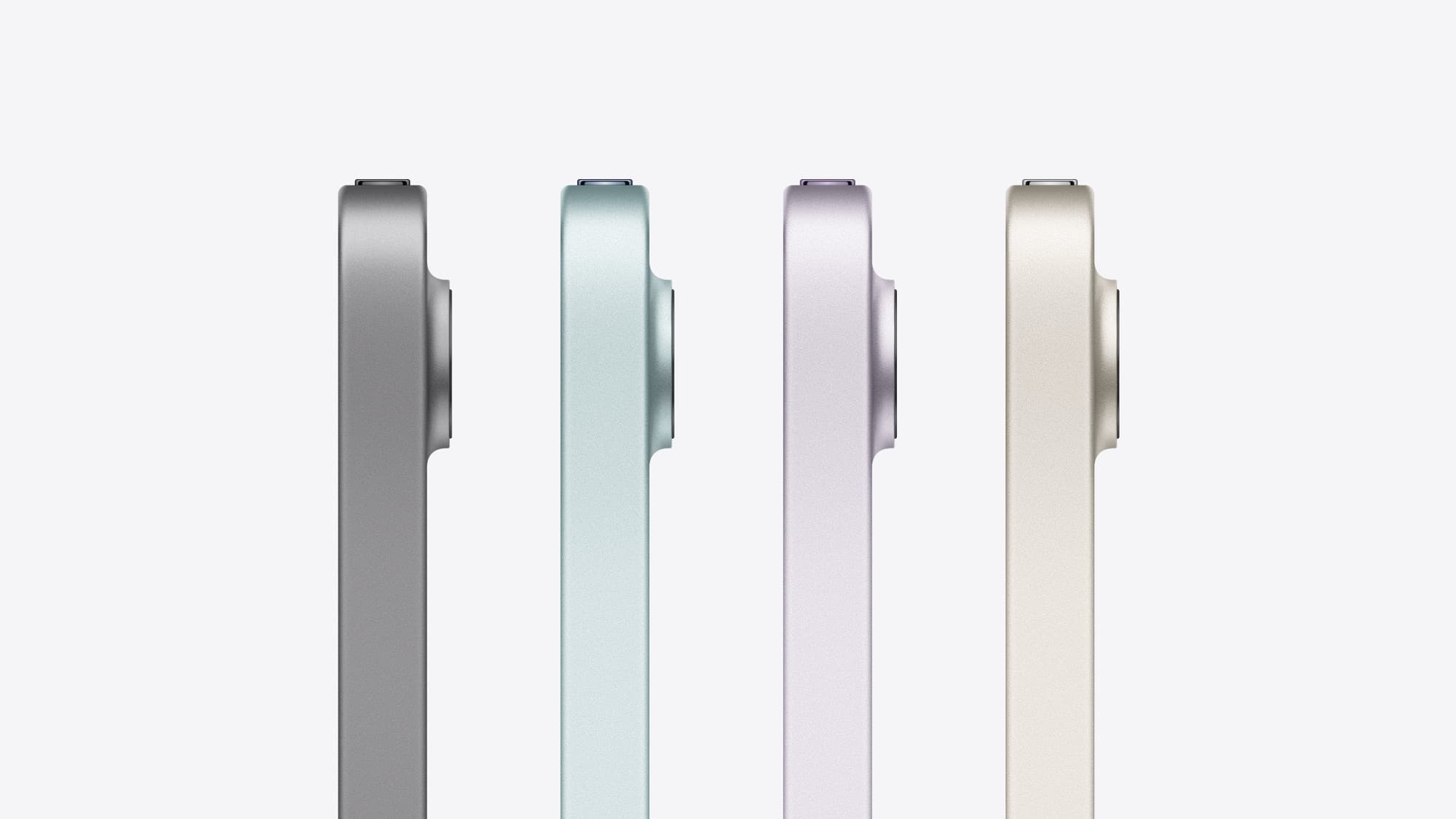 The edges of iPad mini in four colours