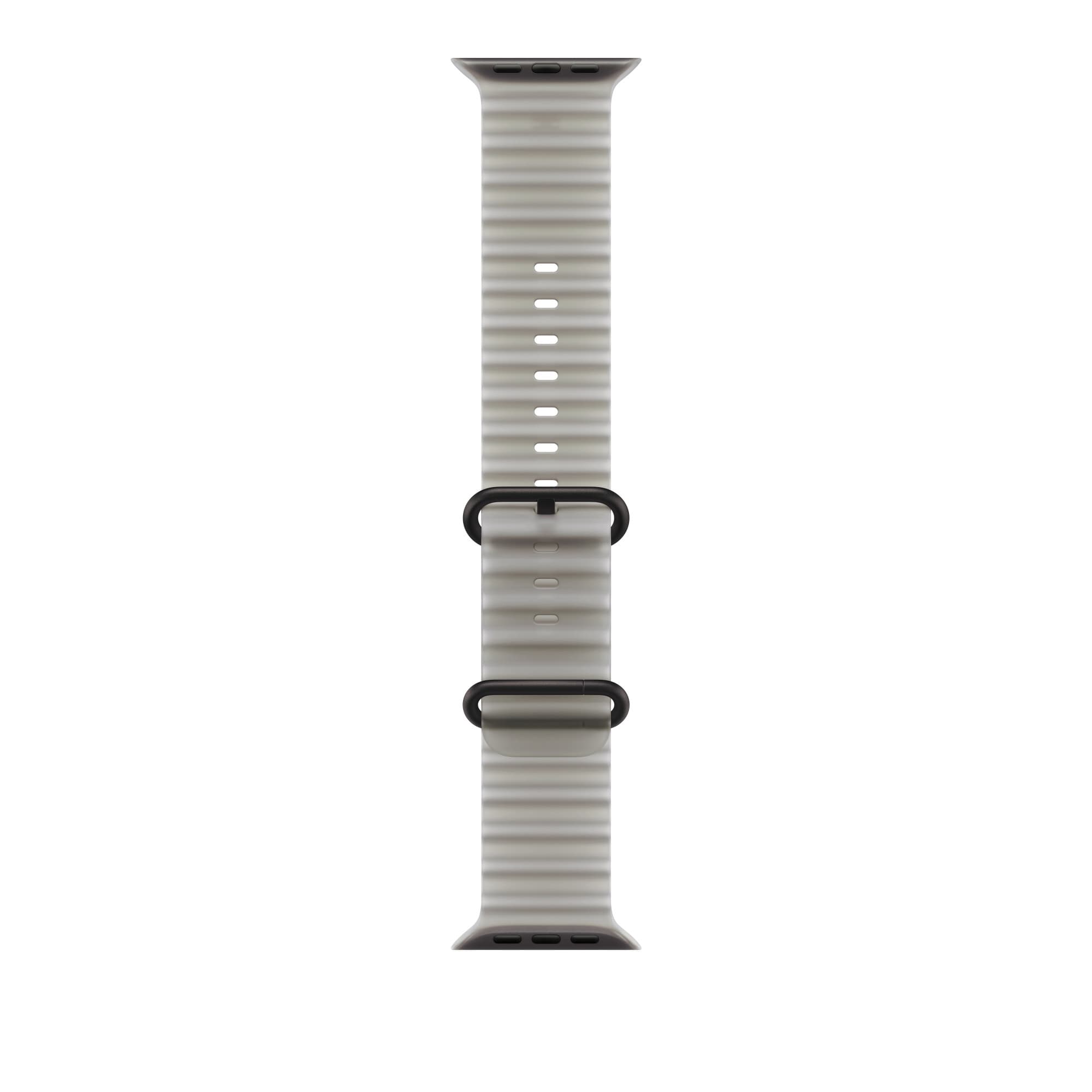 Ocean Band for Apple Watch in translucent grey, black titanium
