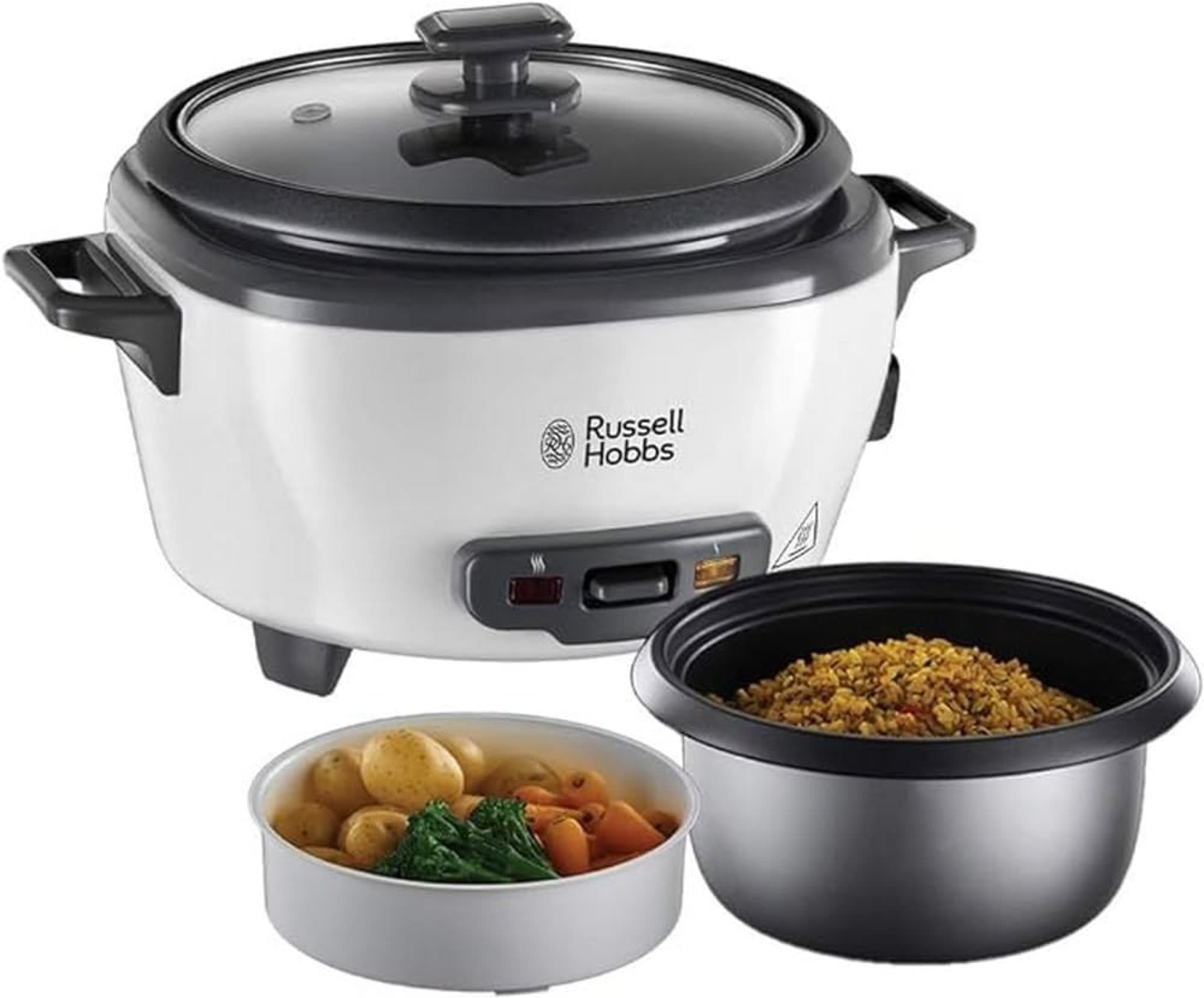 The rice cooker with bowl and steamer insert