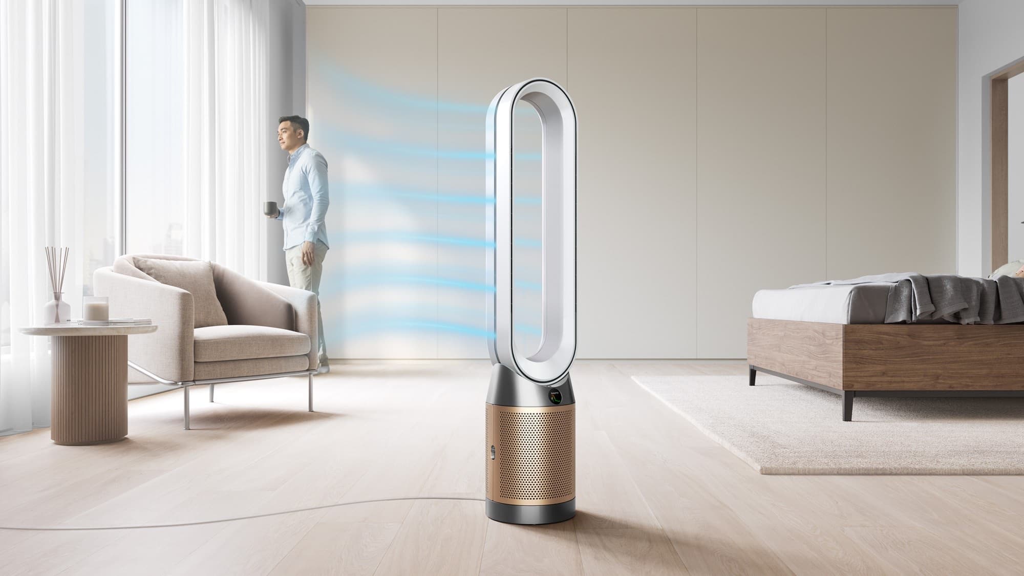 The purifier in the bedroom