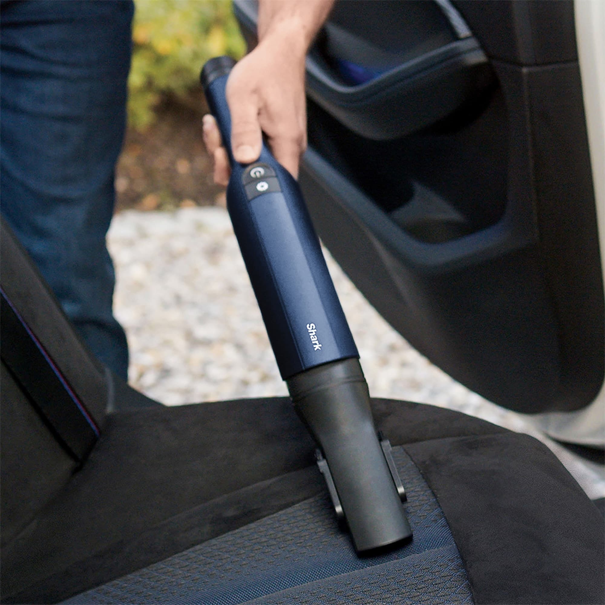 The handheld on the car seat