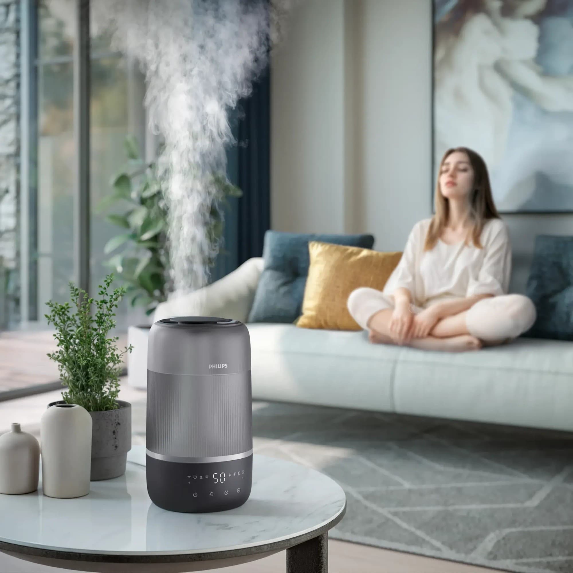 Mist rising high in a living room