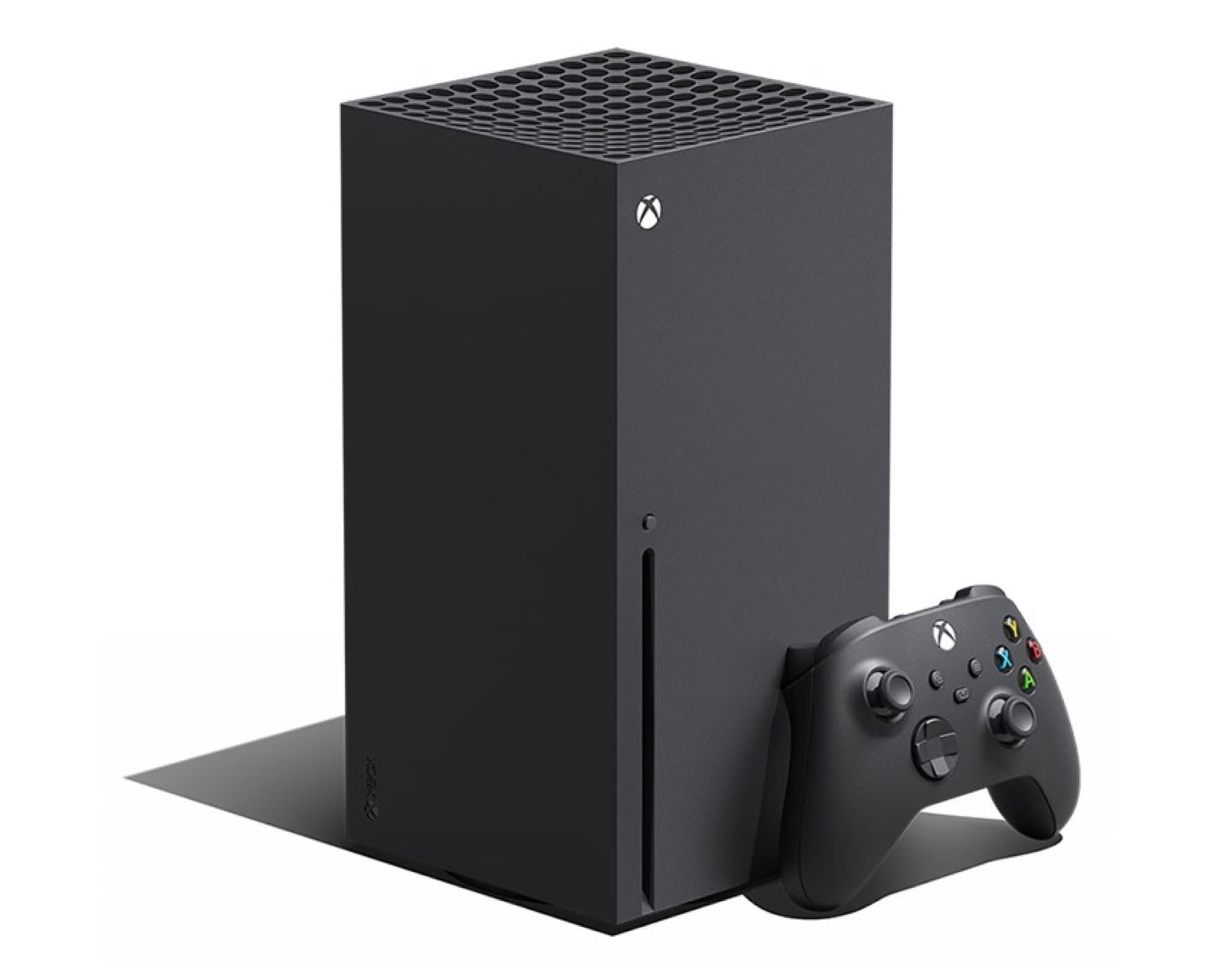 Xbox Series X with controller from the left