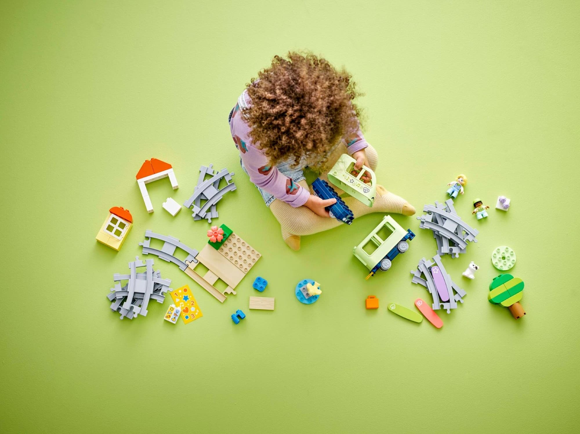 DUPLO interactive adventure train being built and played with