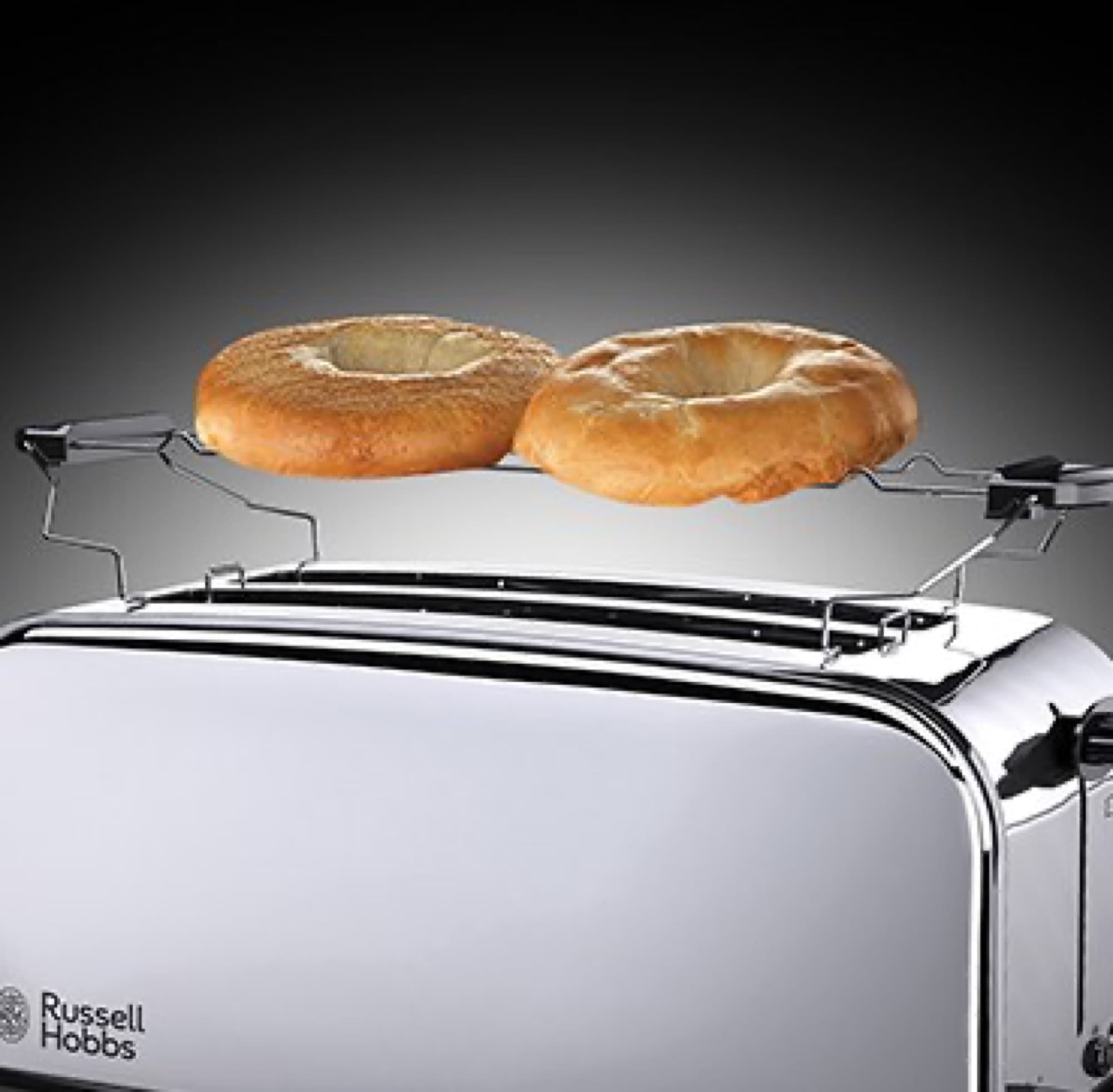 Bagels on the warming rack