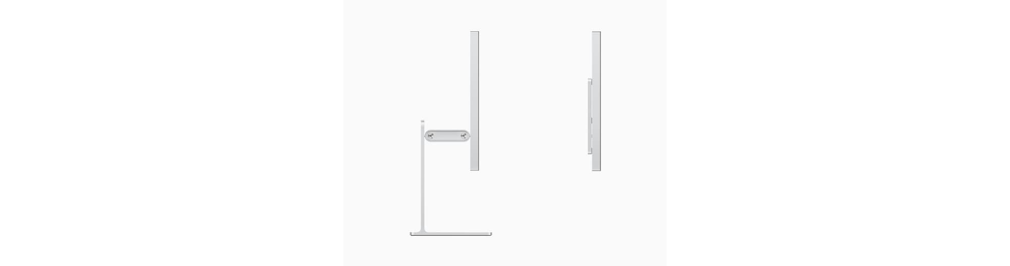 The height-adjustable stand from the side
