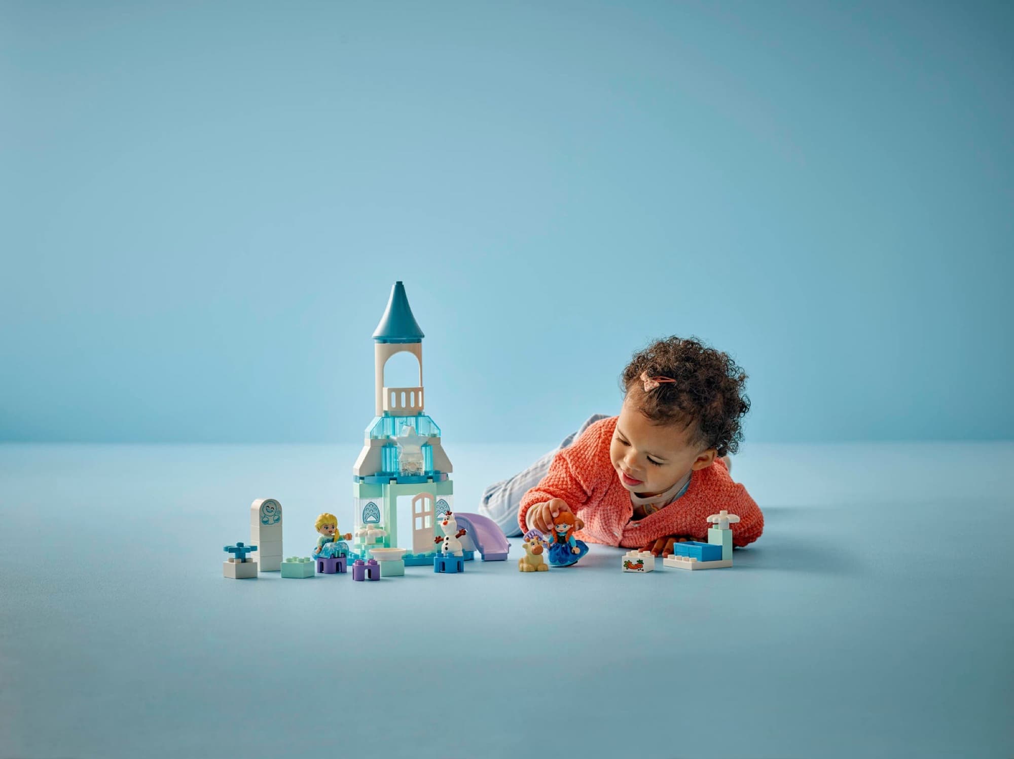DUPLO Frozen castle being built and played with