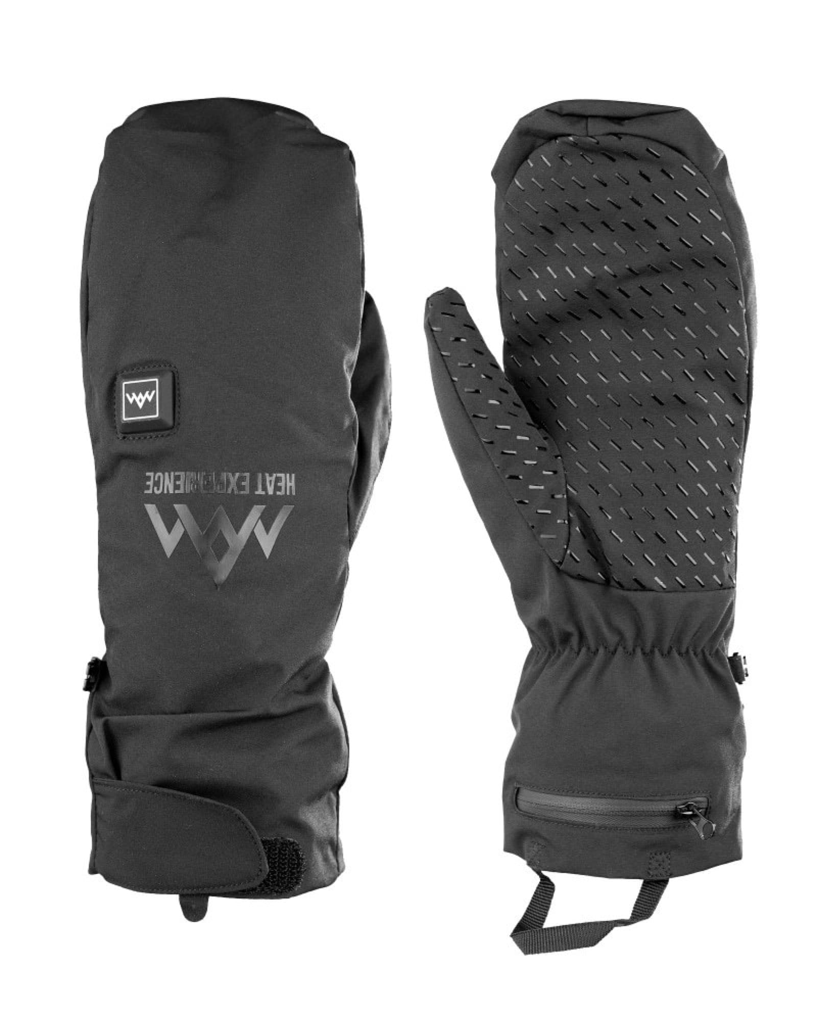 A pair of heated mittens